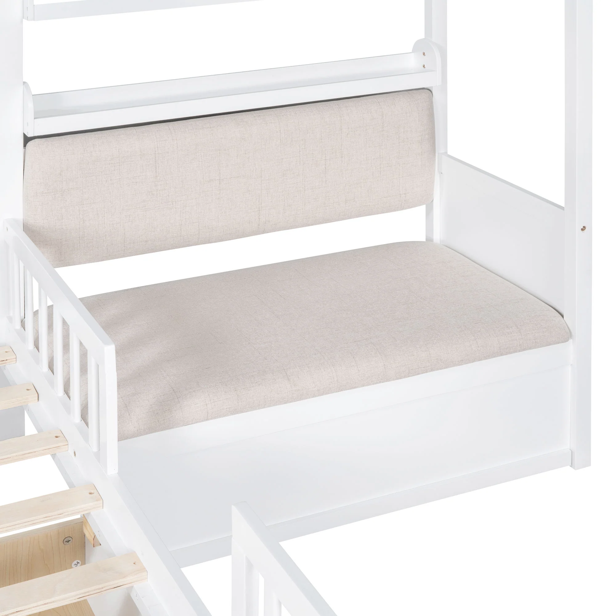 House Bed With Sofa, Kids Platform Bed With 2 Drawers And Storage Shelf - Image 7