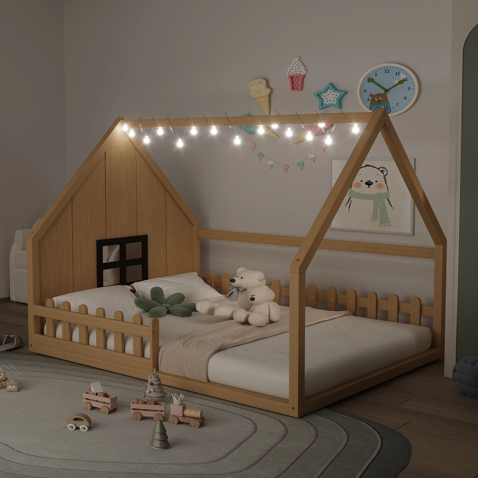 House Bed With Window And Fence - Image 14