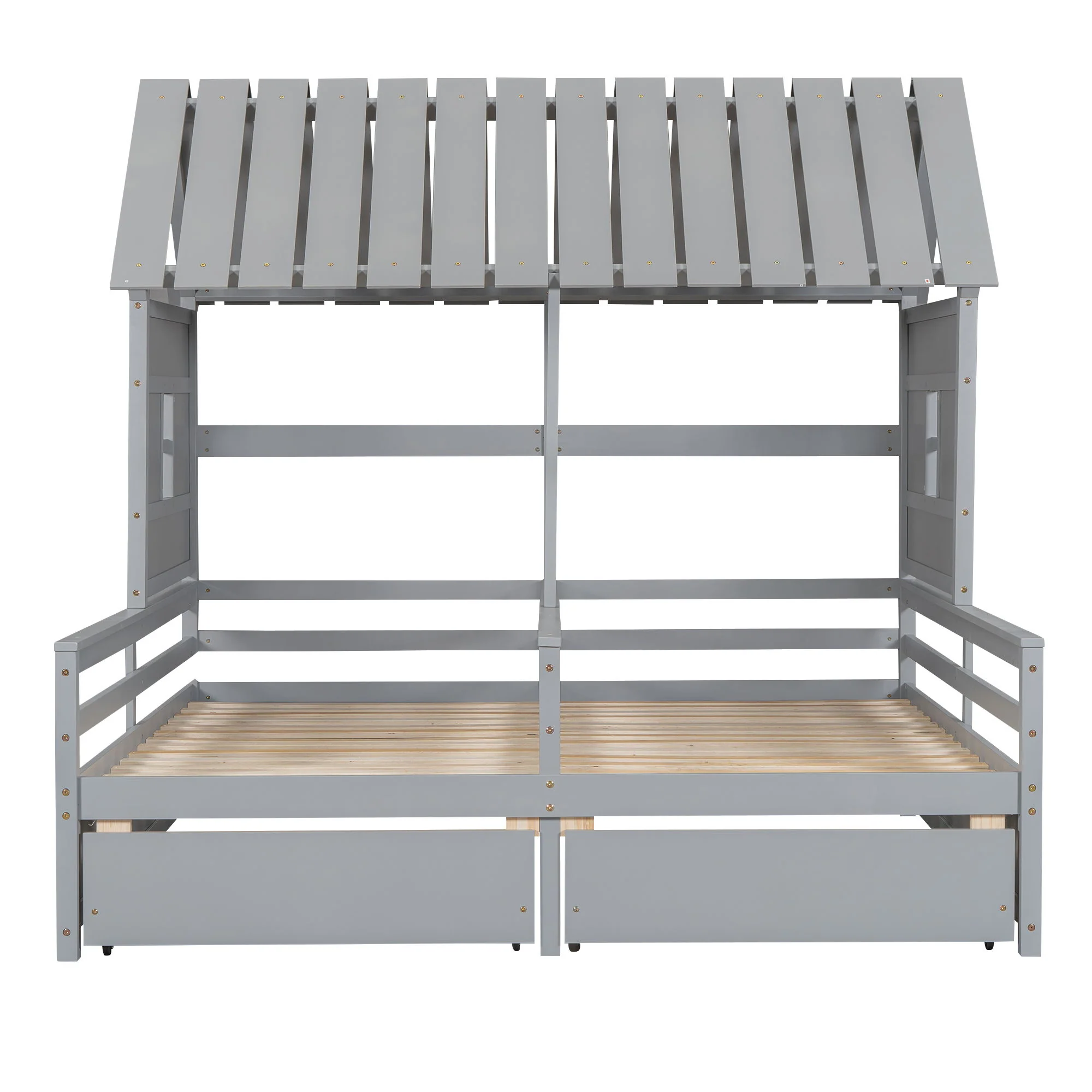House Platform Beds With 2 Drawers, Side By Side Design - Image 6