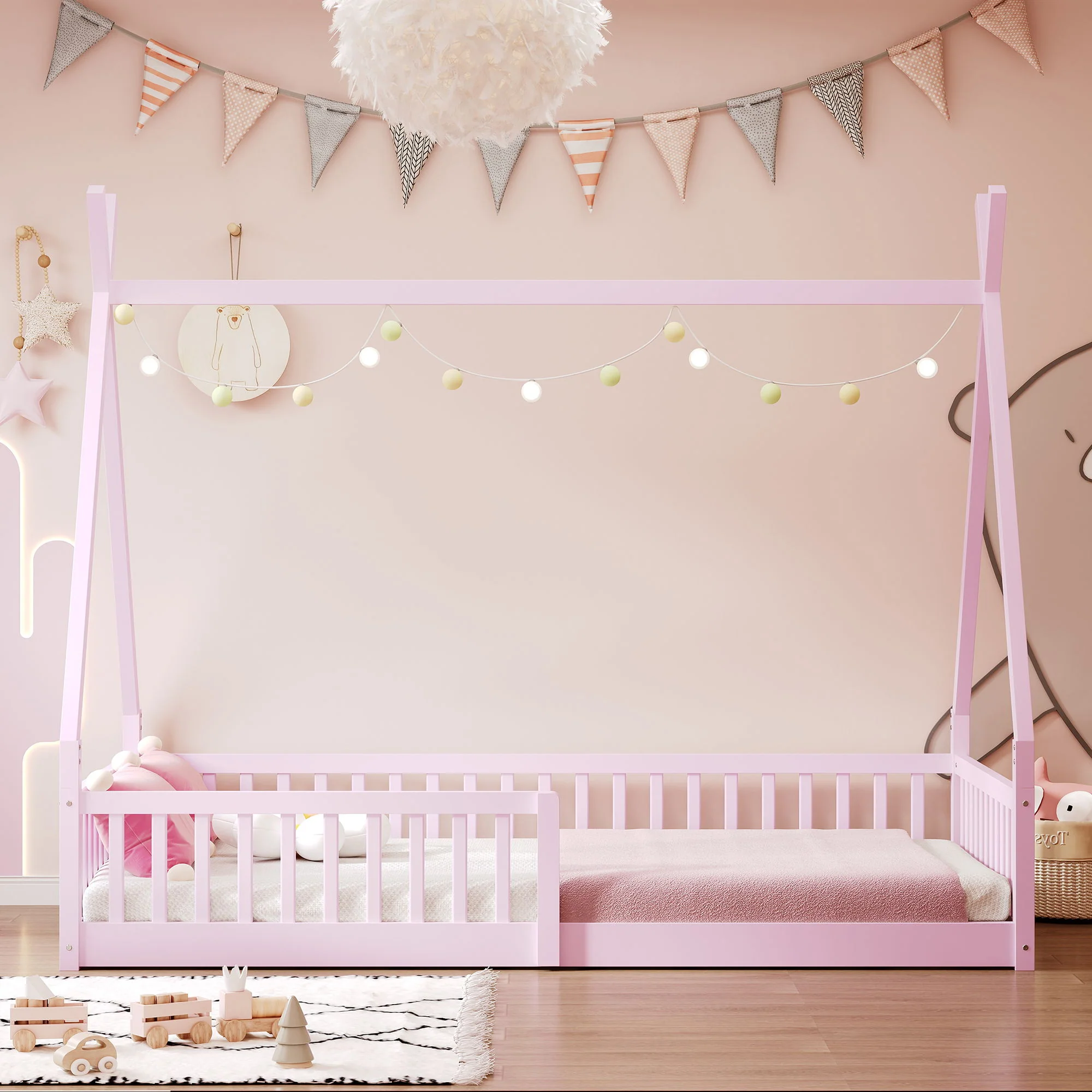 House Shaped Design Bed With Fence - Image 11