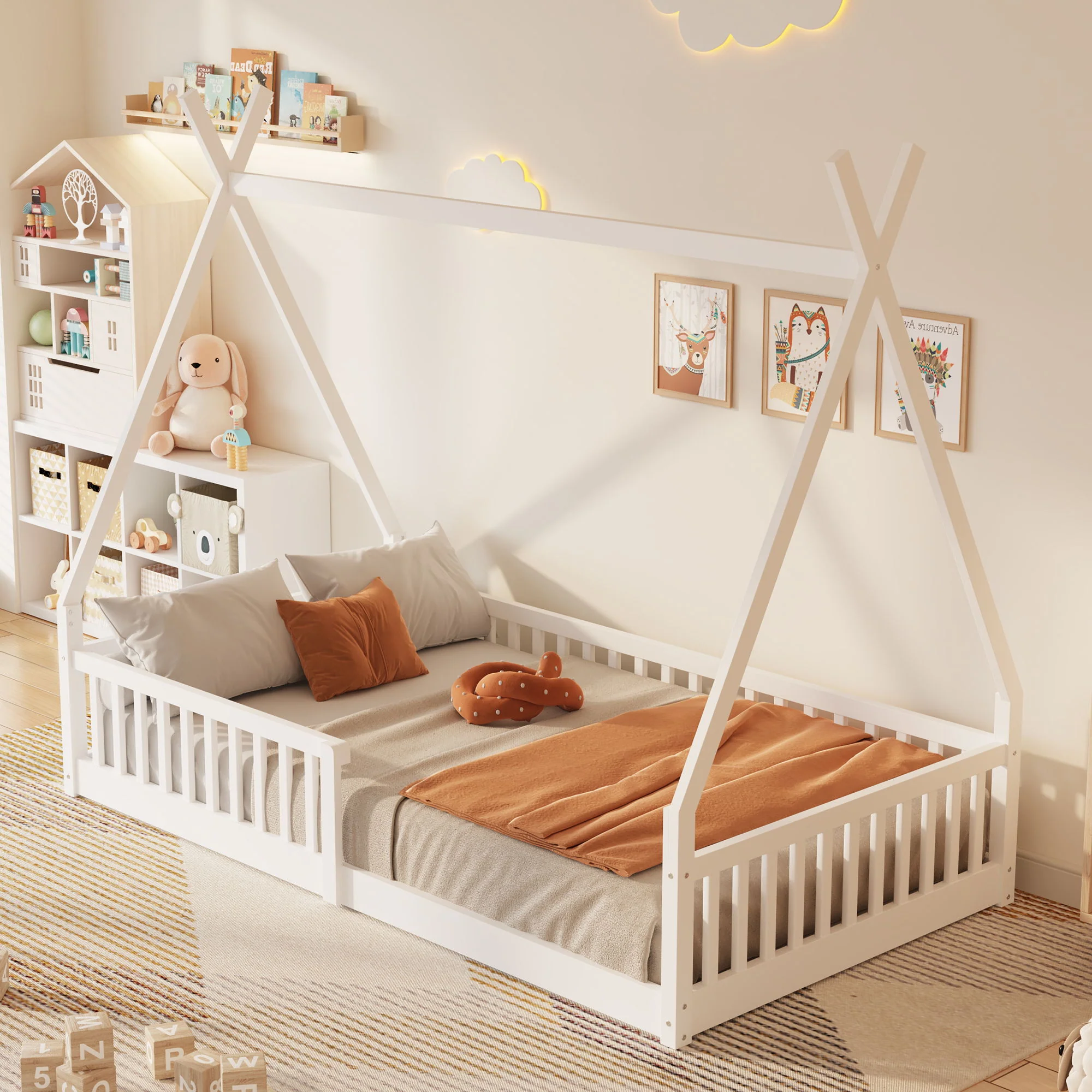 House Shaped Design Bed With Fence - Image 12