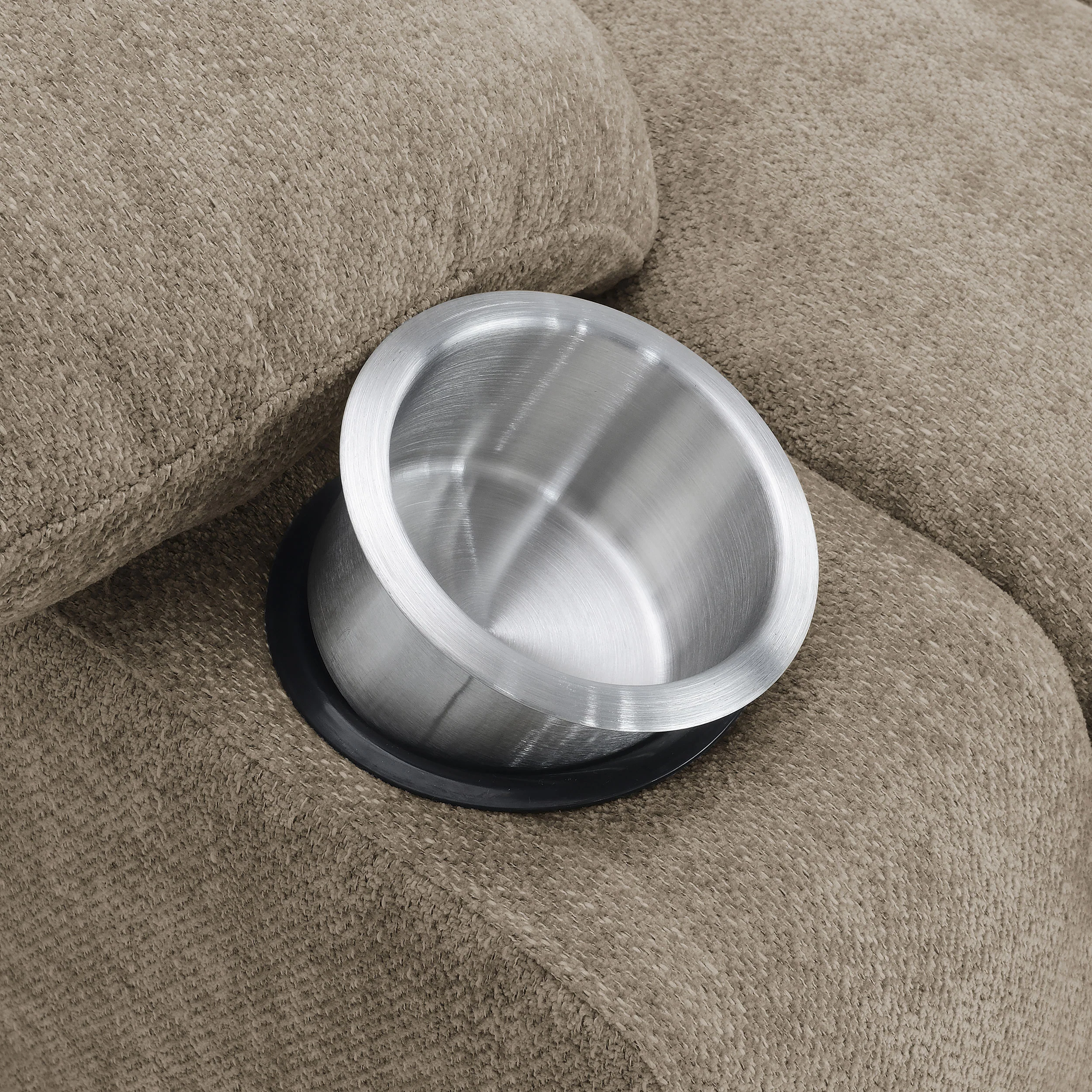 Houston Upholstered Power Lift Recliner Chair in Camel - Image 13
