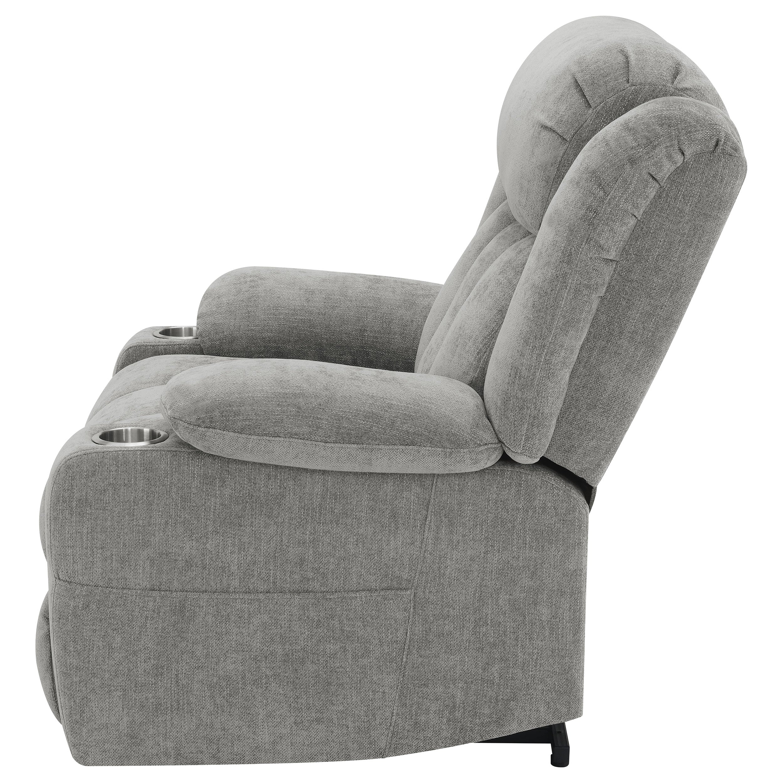 Houston Upholstered Power Lift Recliner in Grey - Image 7