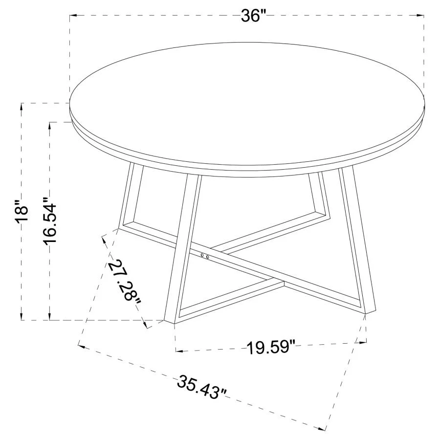 Hugo White Faux Marble Round Coffee Table with Matte Black Base - Image 3