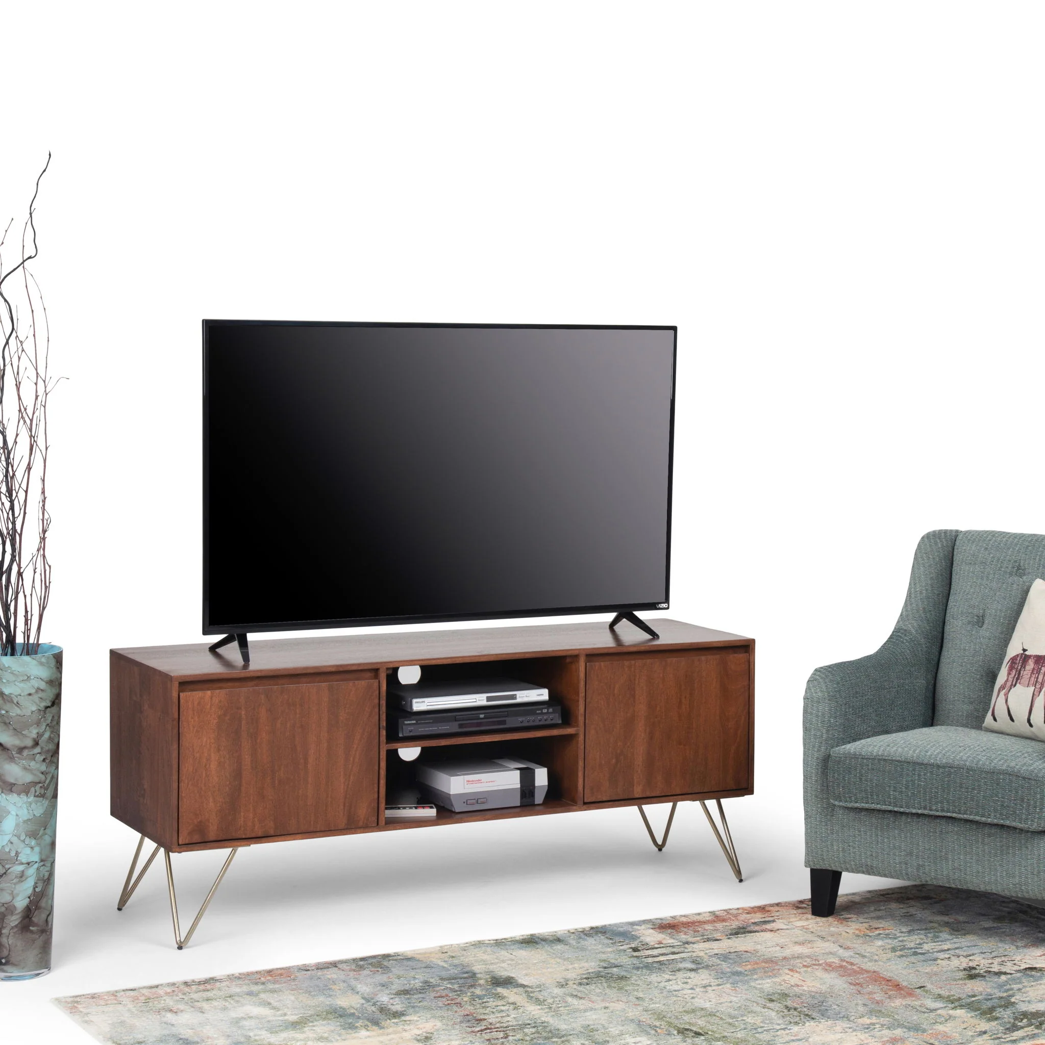 Hunter - TV Media Stand - Umber Brown Stain - Image 4