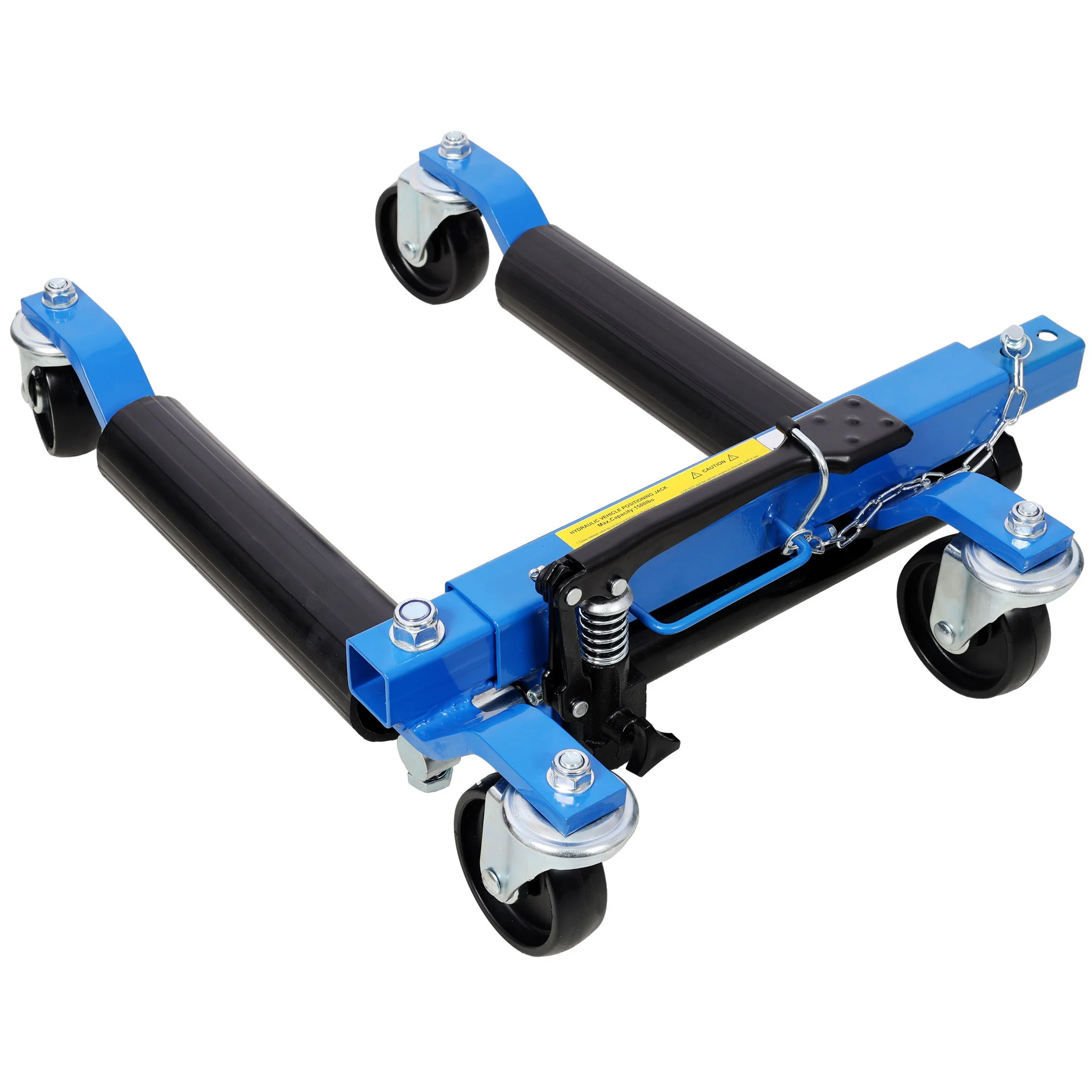 Hydraulic Car Wheel Dolly (Set of 2) With Foot Pedal Lift, 1, 500Lbs Capacity - Black / Blue - Image 3