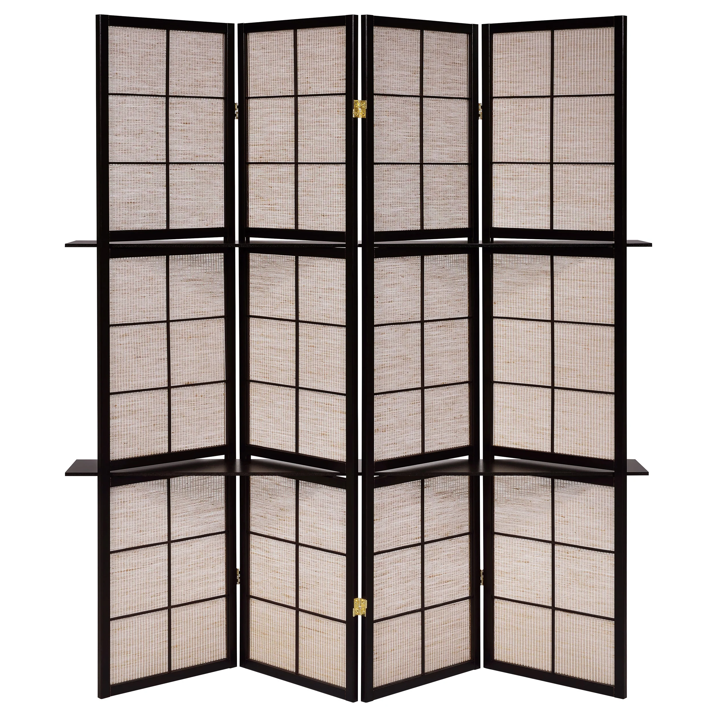 Iggy 4-Panel Room Divider Folding Shoji Screen Cappuccino - Image 5