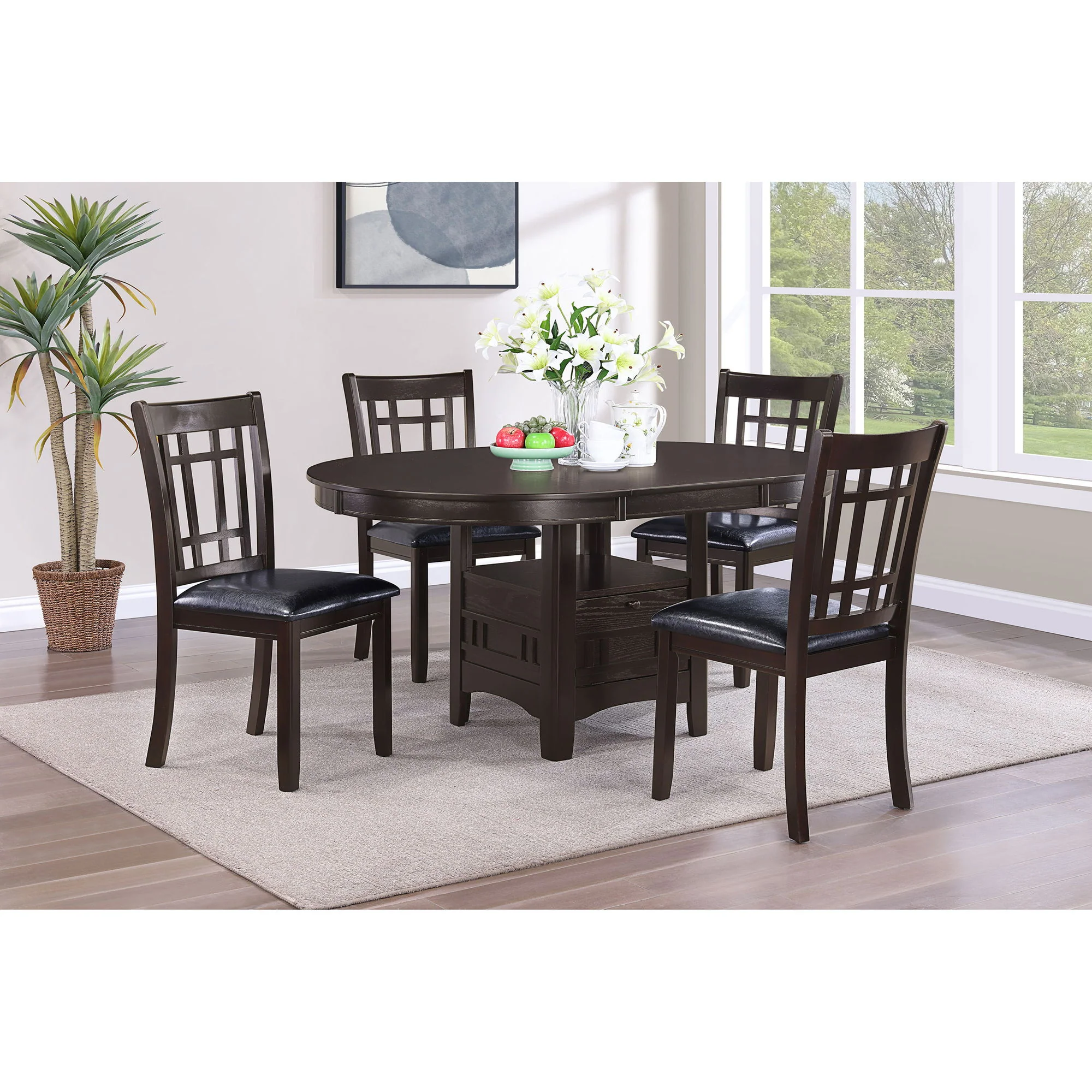 Illkirch - Oval Extension Leaf Dining Table With Expandable Surface - Espresso - Image 2