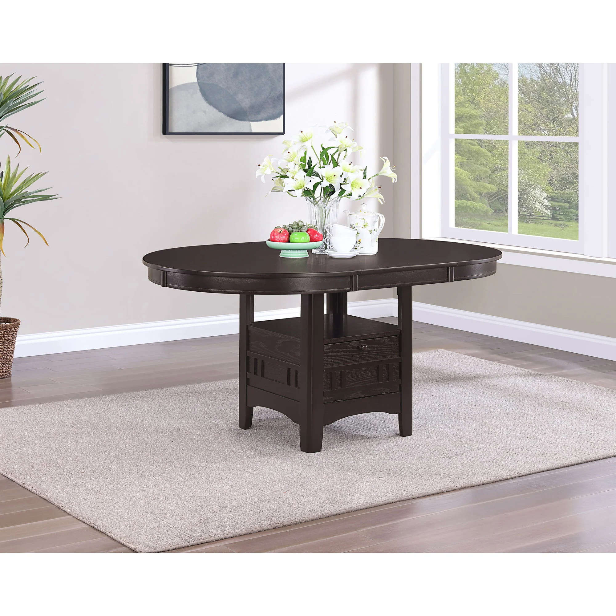 Illkirch - Oval Extension Leaf Dining Table With Expandable Surface - Espresso - Image 4