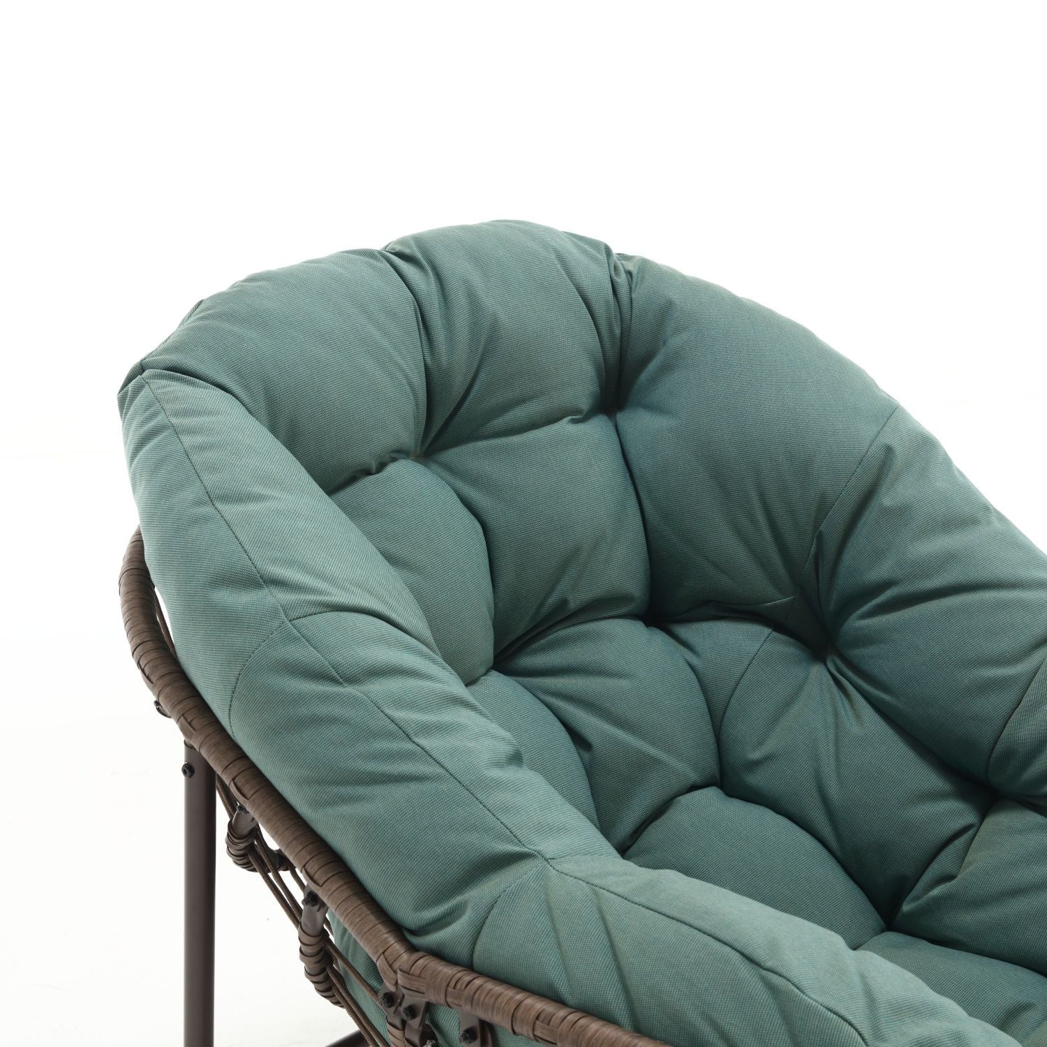 Indoor / Outdoor Oversized Wicker Egg Rocker Chair - Light Green - Image 3