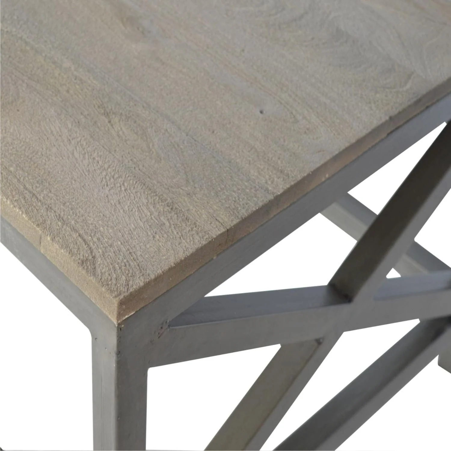 Cross Metal Coffee Table - Pewter - Image 3