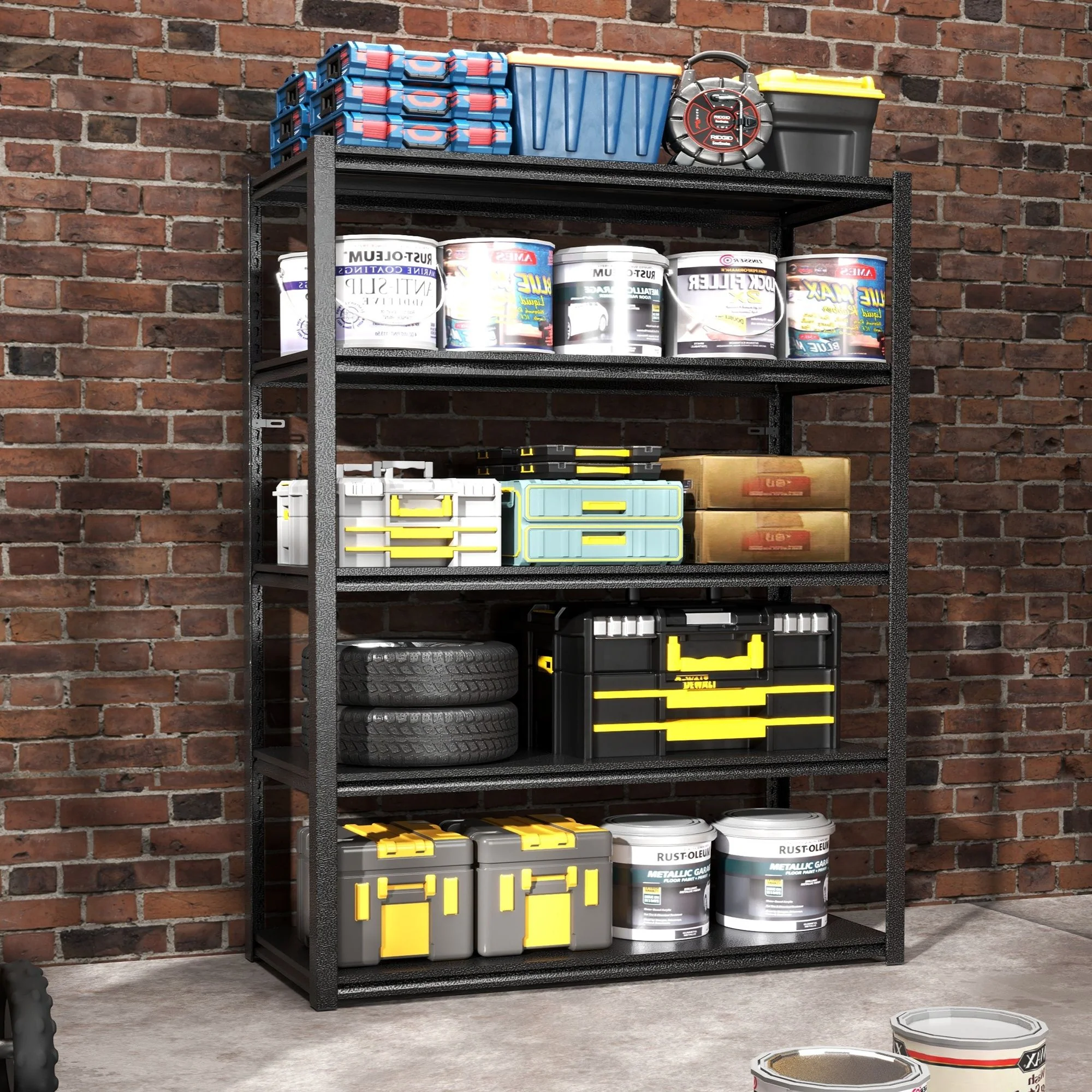 Industrial Heavy Duty Metal Garage Shelving Unit, Adjustable Storage Rack - Image 11