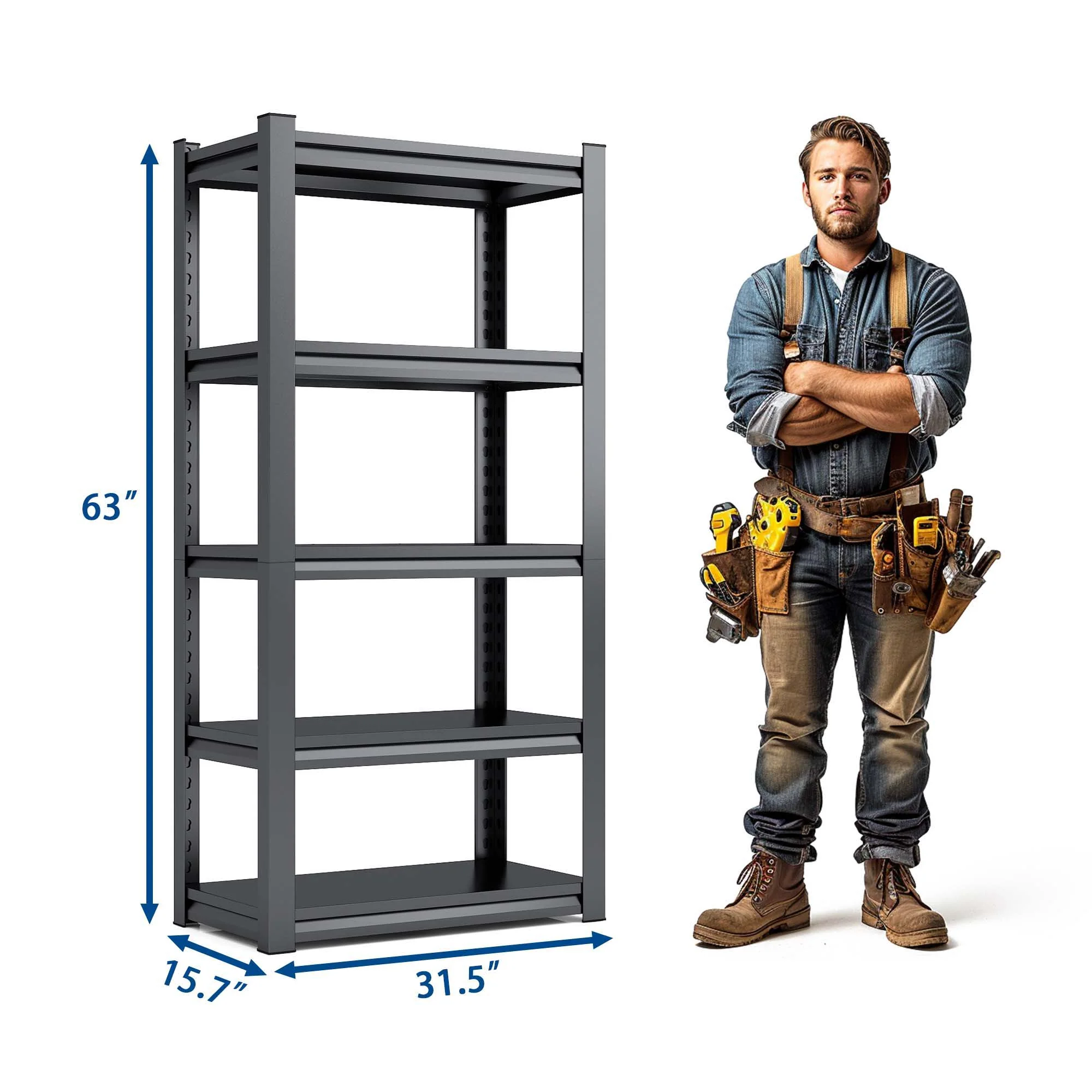 Industrial Heavy Duty Metal Garage Shelving Unit, Adjustable Storage Rack - Image 17