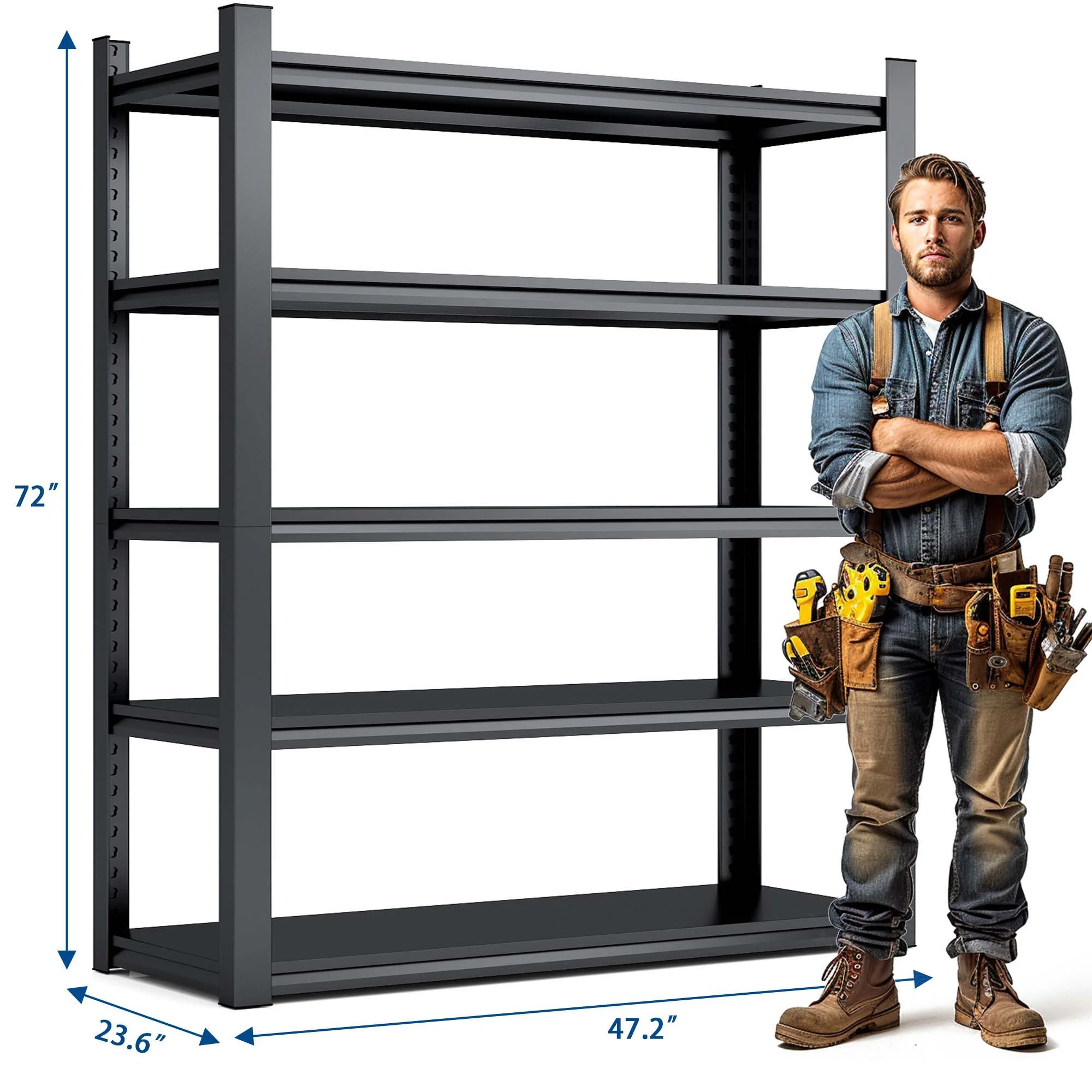 Industrial Heavy Duty Metal Garage Shelving Unit, Adjustable Storage Rack - Image 22