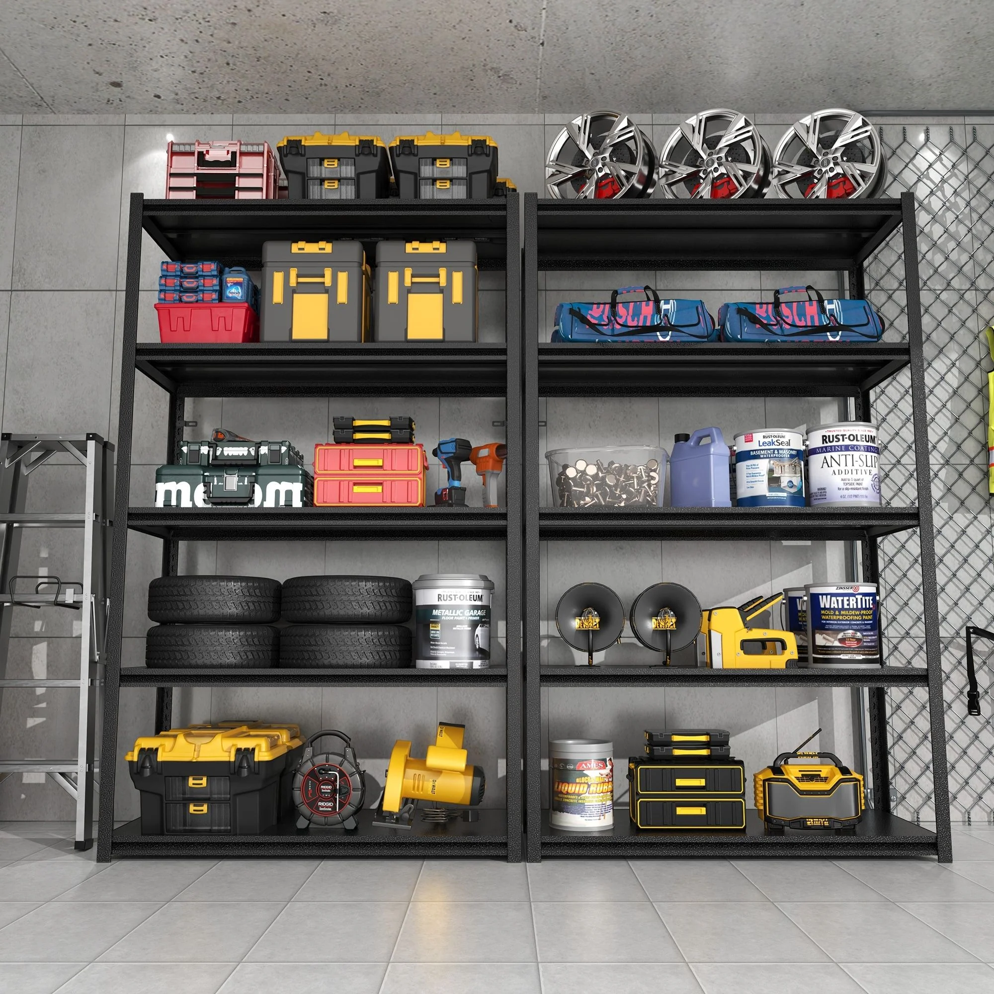 Industrial Heavy Duty Metal Garage Shelving Unit, Adjustable Storage Rack - Image 4