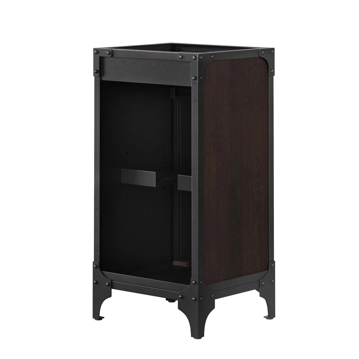 Industrial Metal and Wood Bathroom Vanity – Modern Rustic Design for Powder Room - Image 15