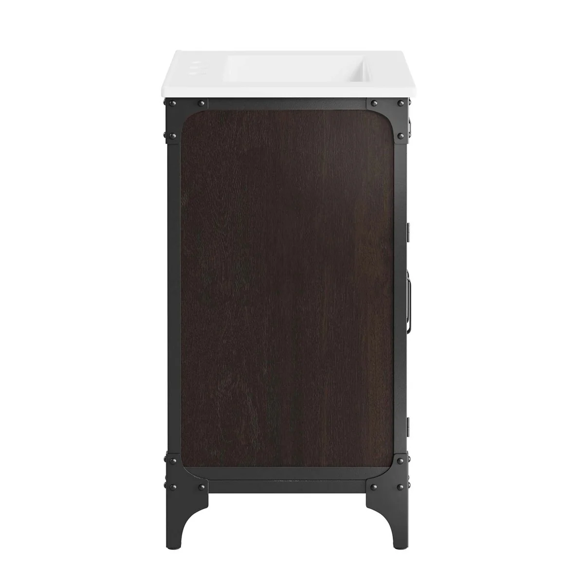 Industrial Metal and Wood Bathroom Vanity – Modern Rustic Design for Powder Room - Image 35