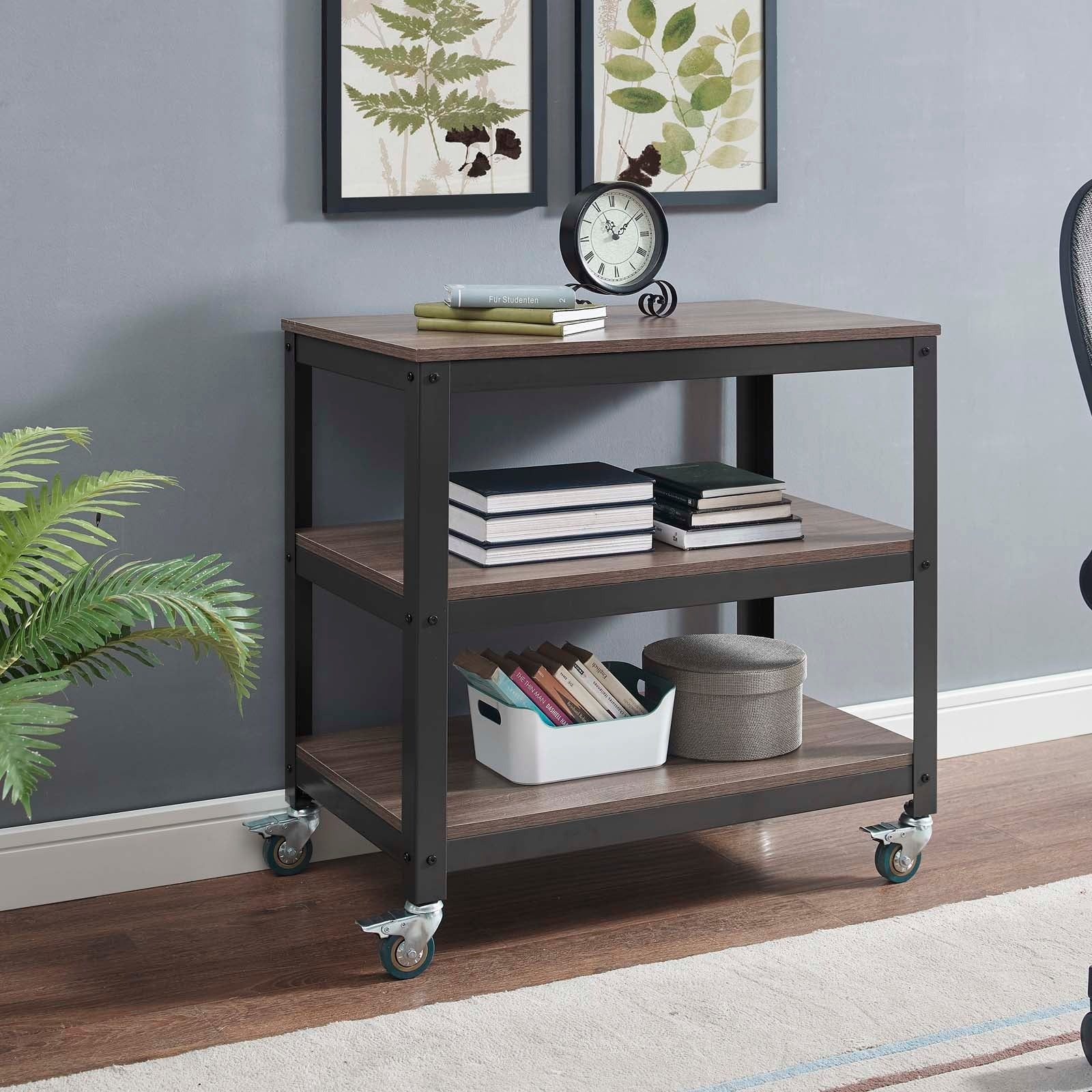 Industrial Modern Gray Walnut Tiered Serving Stand – 30 Inch - Image 2