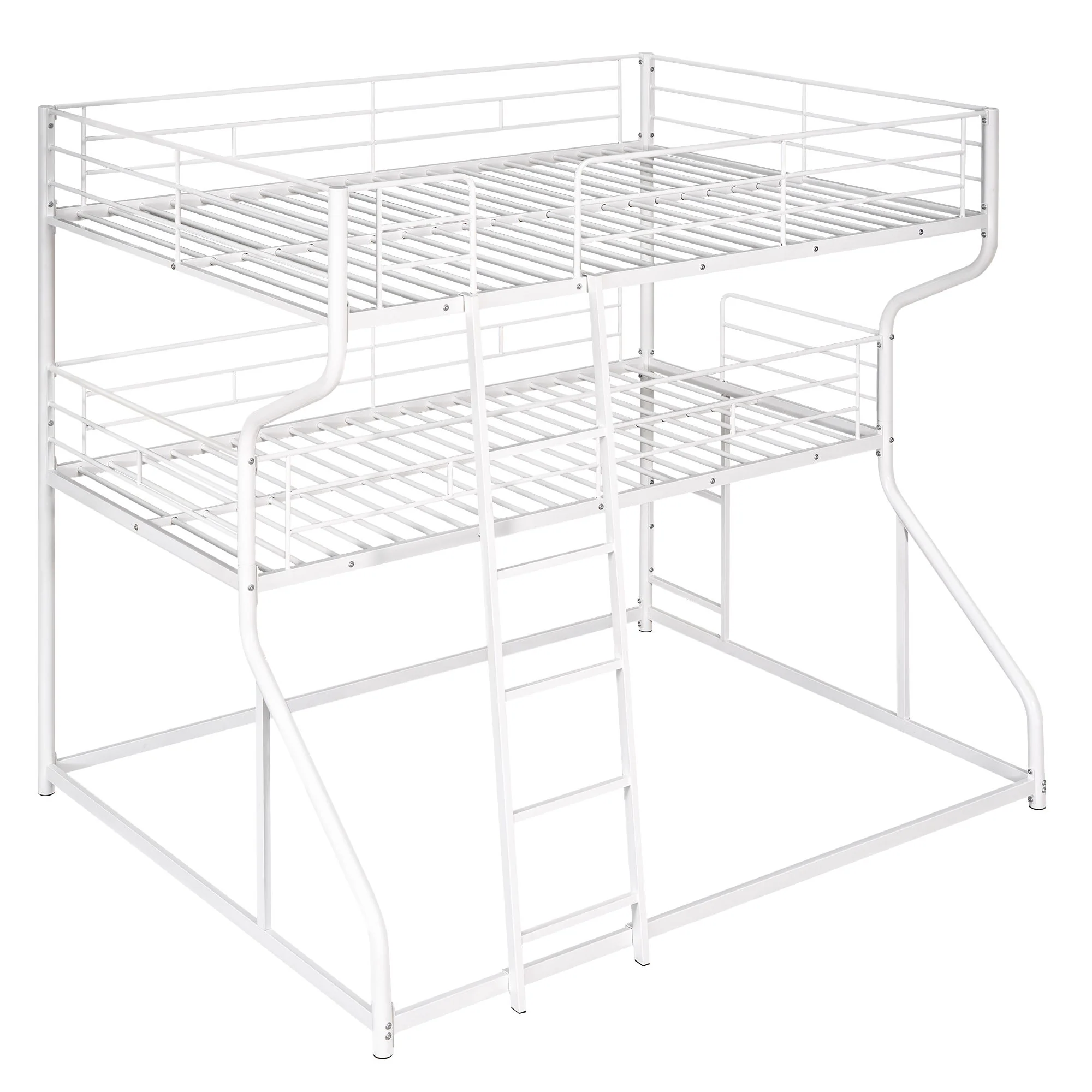Industrial Triple Bunk Bed With Dual Ladders Frame, Space Saving Design - Image 2