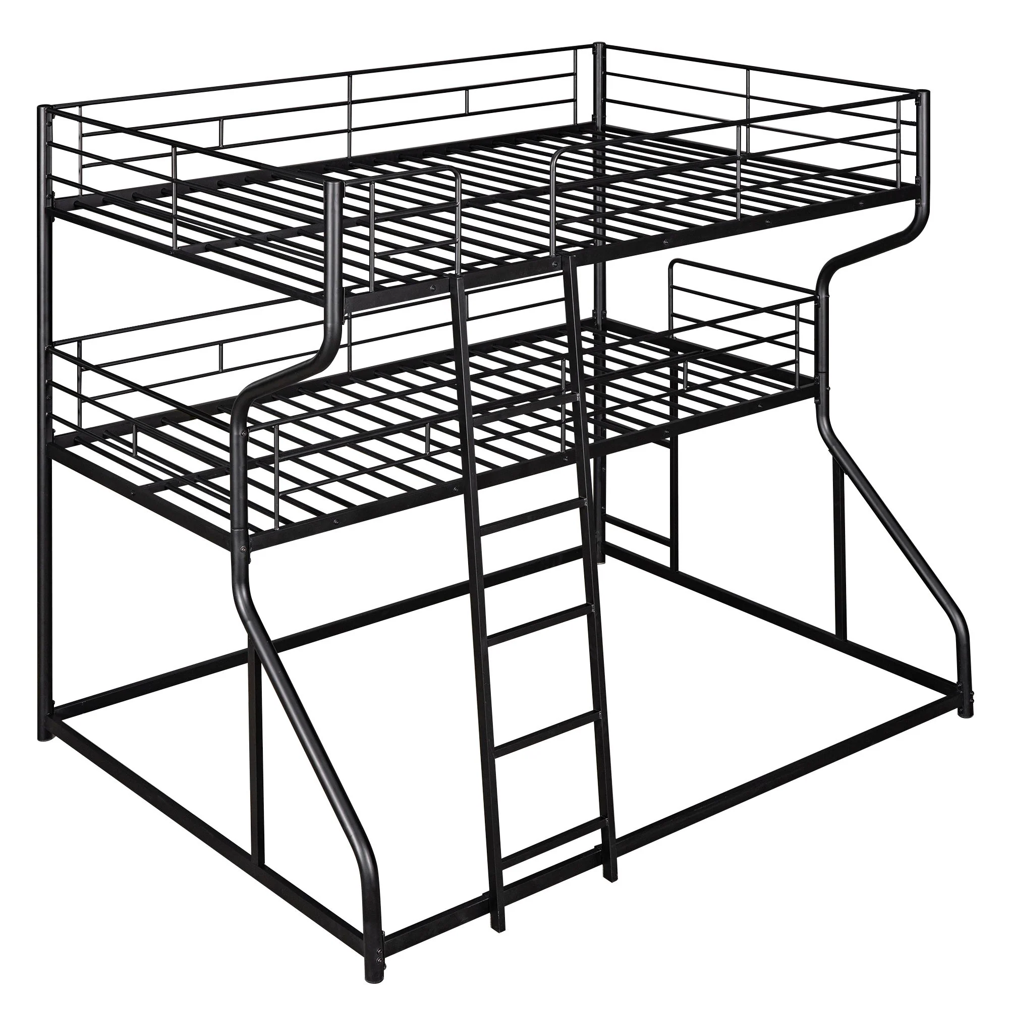 Industrial Triple Bunk Bed With Dual Ladders Frame, Space Saving Design - Image 4