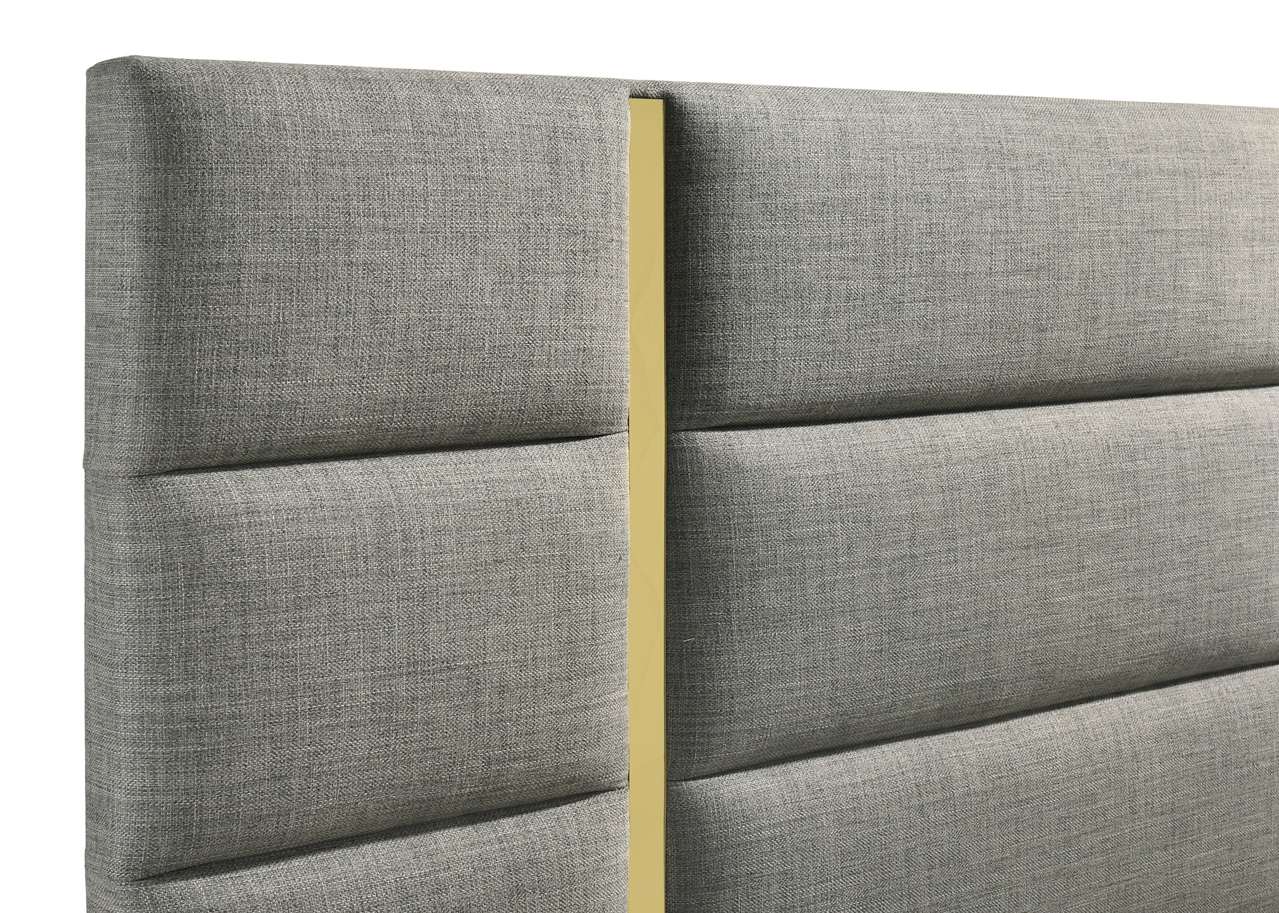 Ines 56-Inch Grey Fabric Upholstered Queen Panel Bed - Image 8