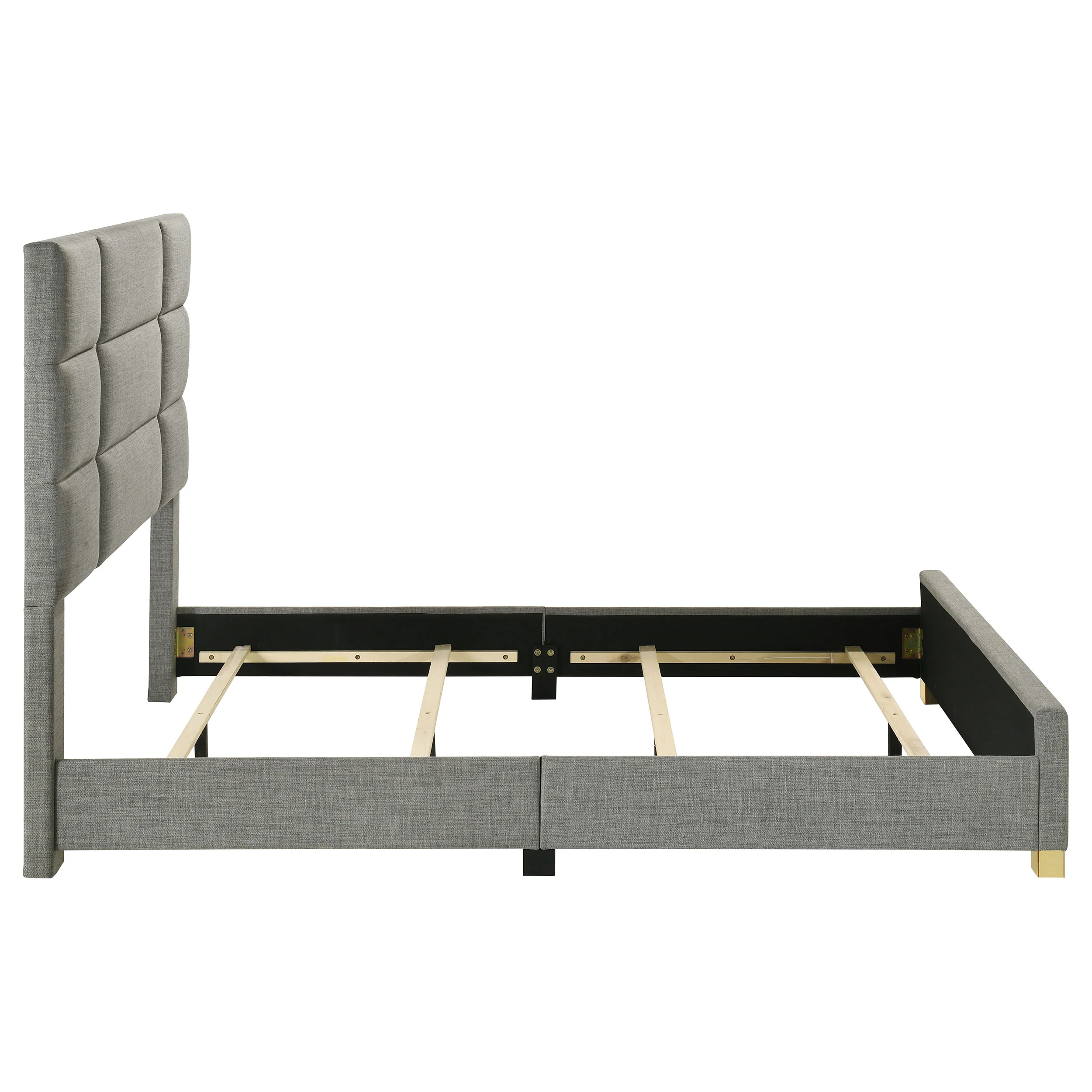 Ines 56-Inch Grey Fabric Upholstered Queen Panel Bed - Image 9