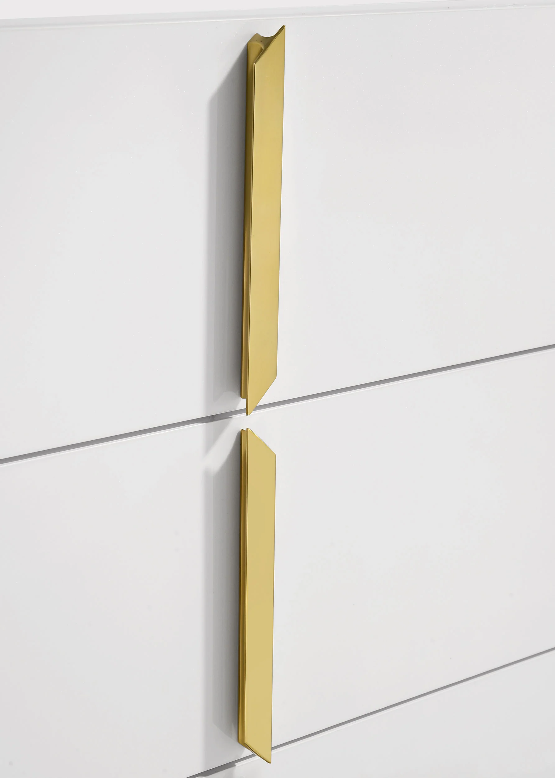 Ines 6-Drawer Dresser with Mirror, White High Gloss - Image 7