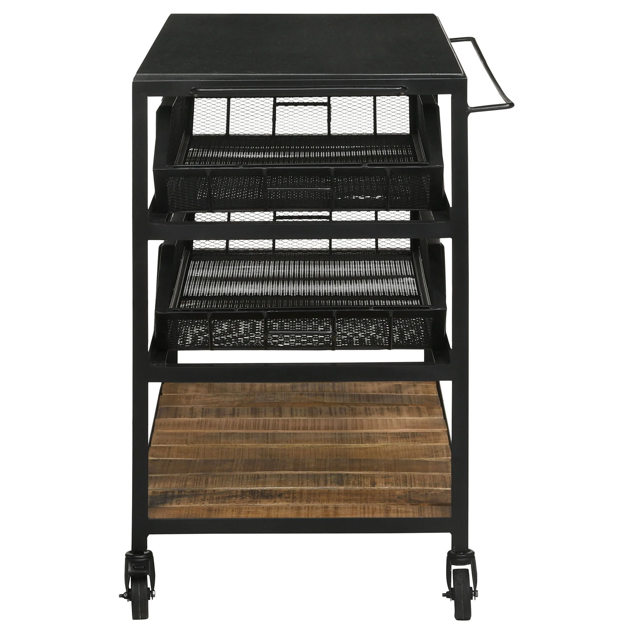 Ingalls - Accent Storage Cart With Casters, Shelves - Black - Image 9