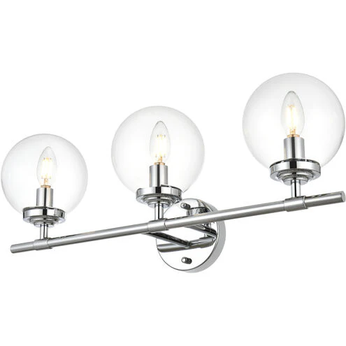 Ingrid 24 Inch 3 Light Chrome Bathroom Vanity Wall Sconce - Image 2