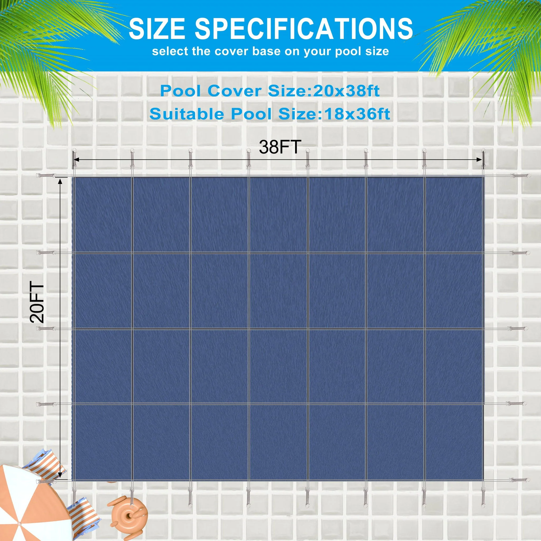 Inground Rectangle Winter Safety Pool Cover, Solid Safety - Image 3