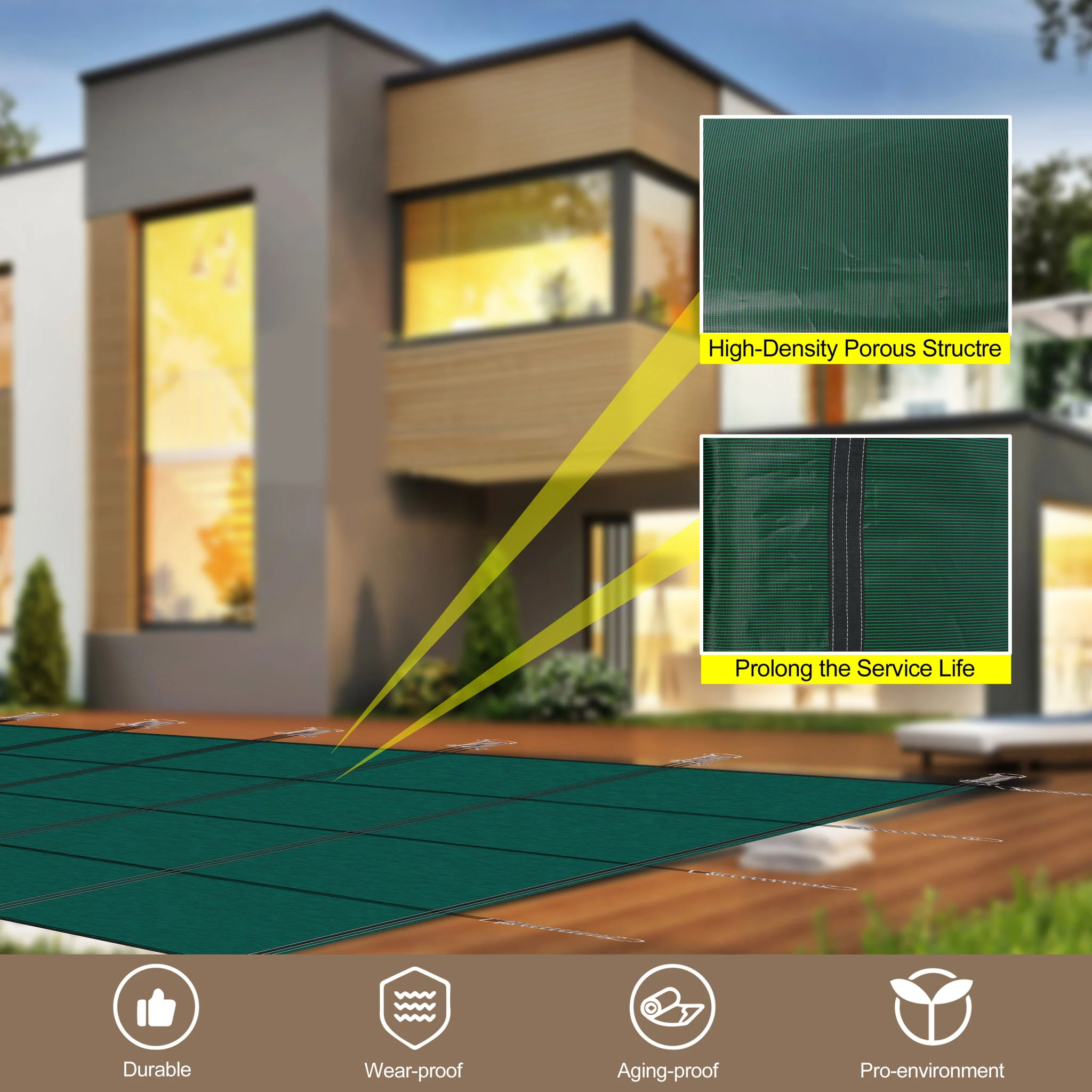 Inground Rectangle Winter Safety Pool Cover, Solid Safety - Image 7
