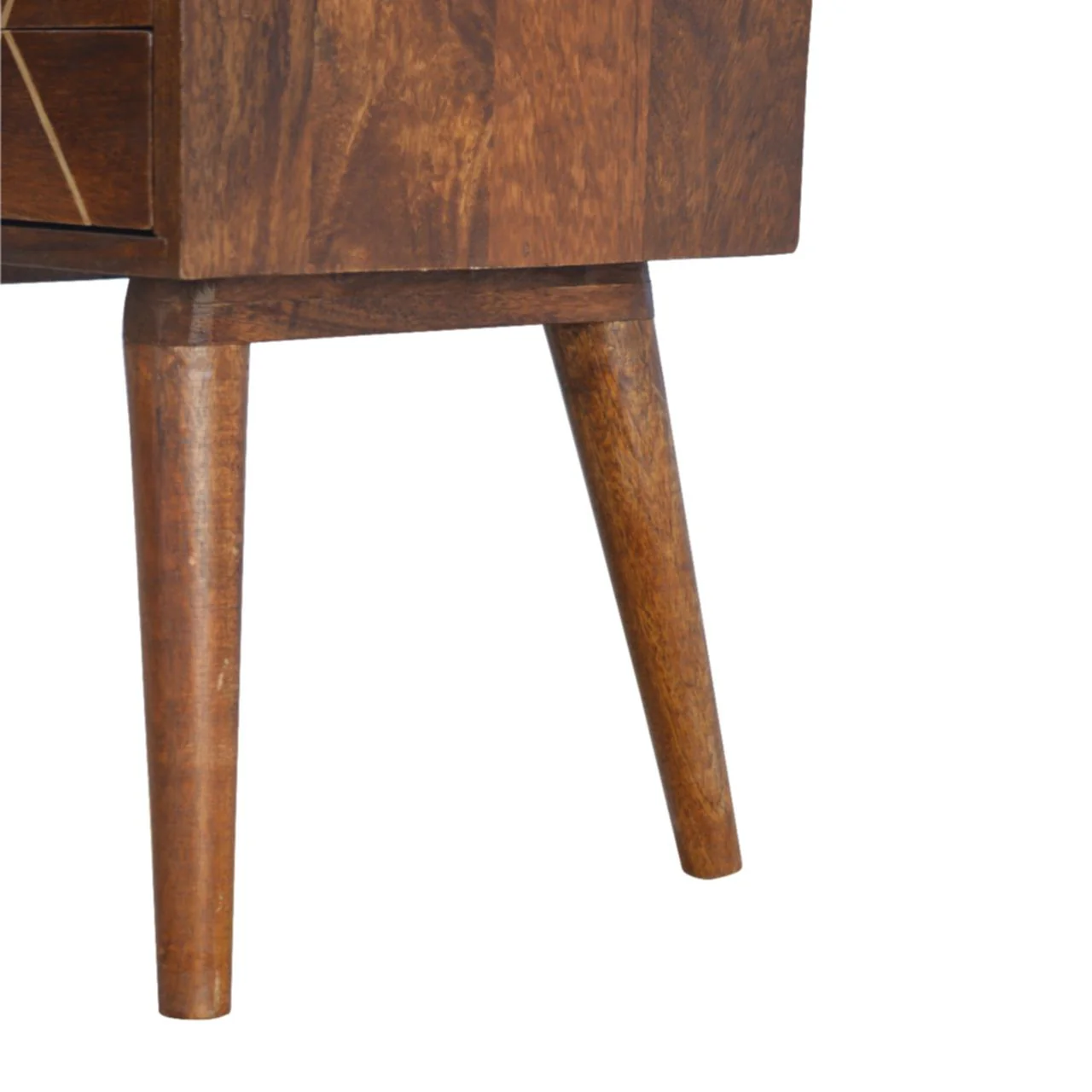 Inlay Geo Brass Bedside Table - Chestnut - Image 2