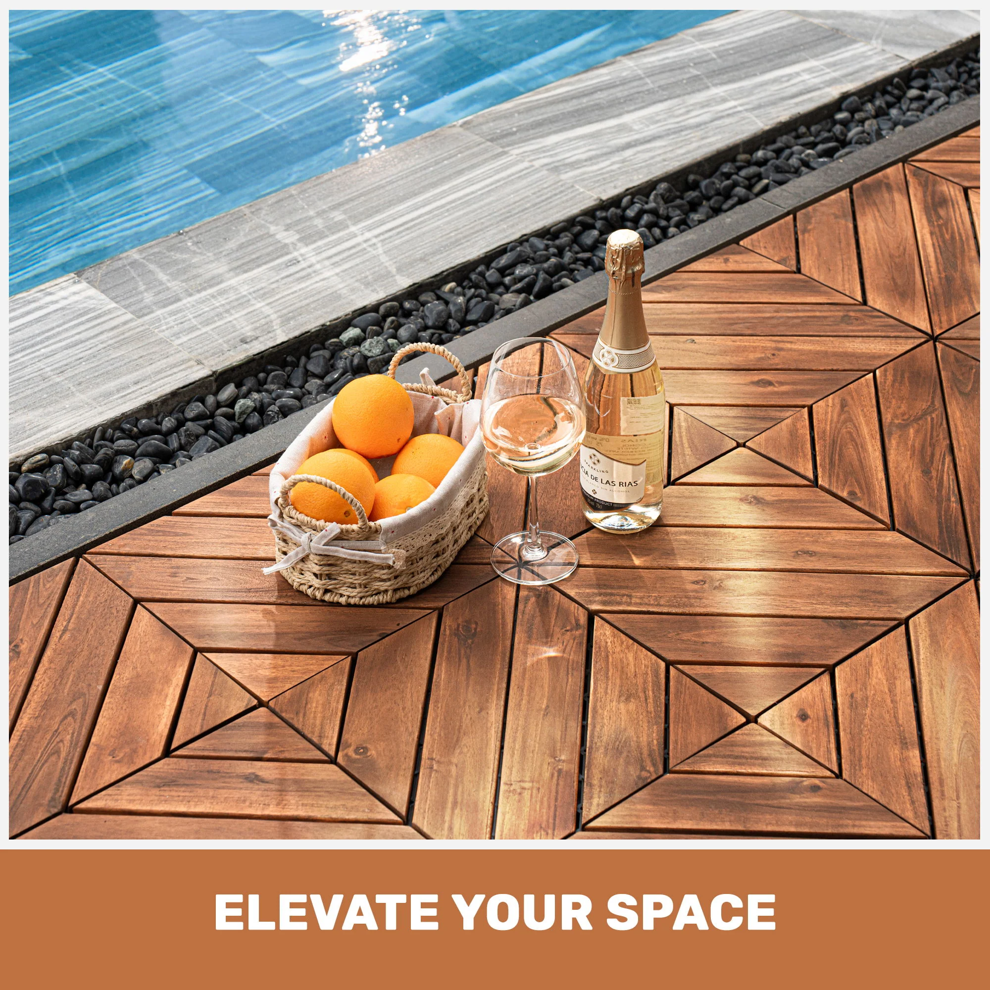 Interlocking Deck Tiles, Diagonal Pattern Outdoor Decking - Image 3