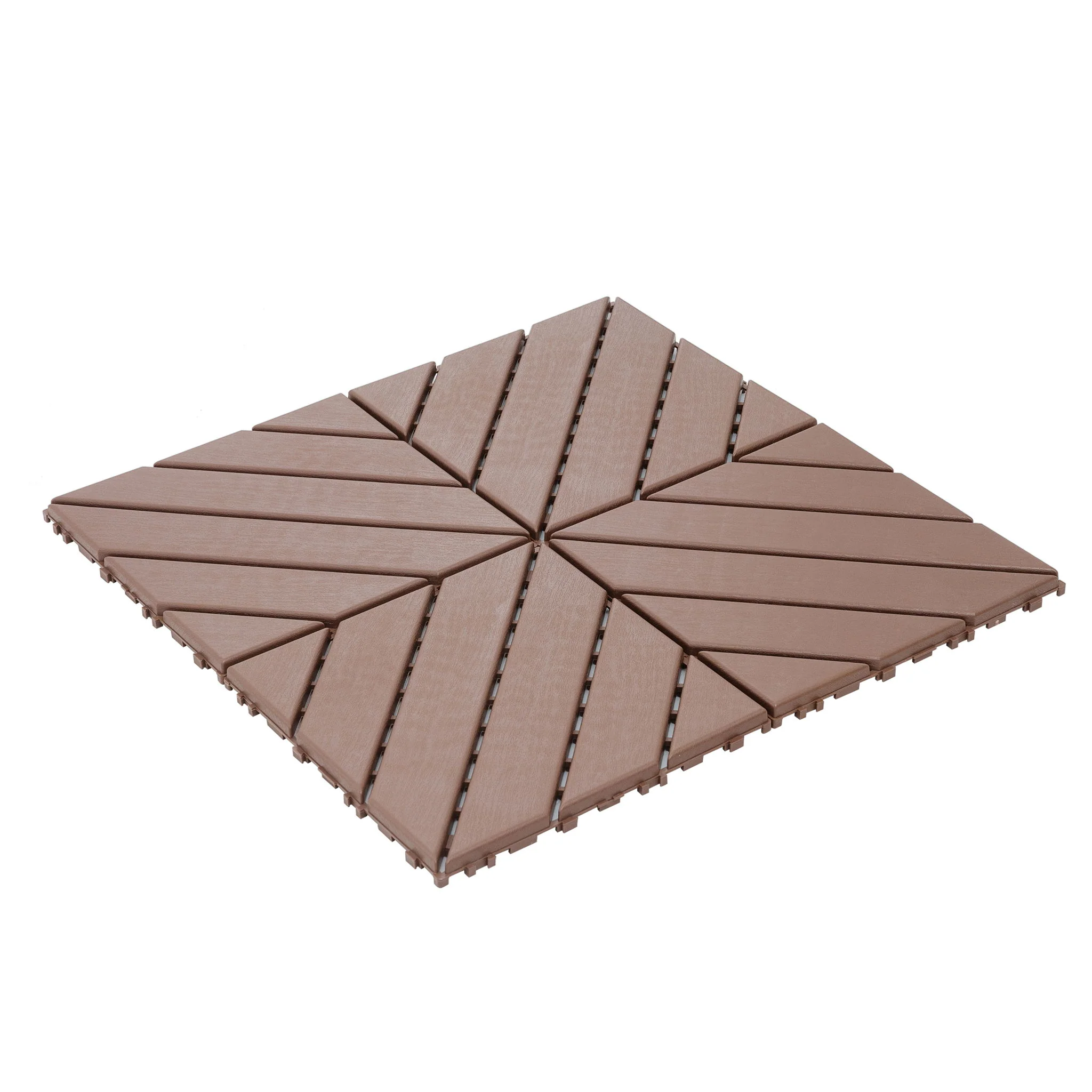Interlocking Deck Waterproof Outdoor Patio Tiles (Set of 44) - Brown - Image 8