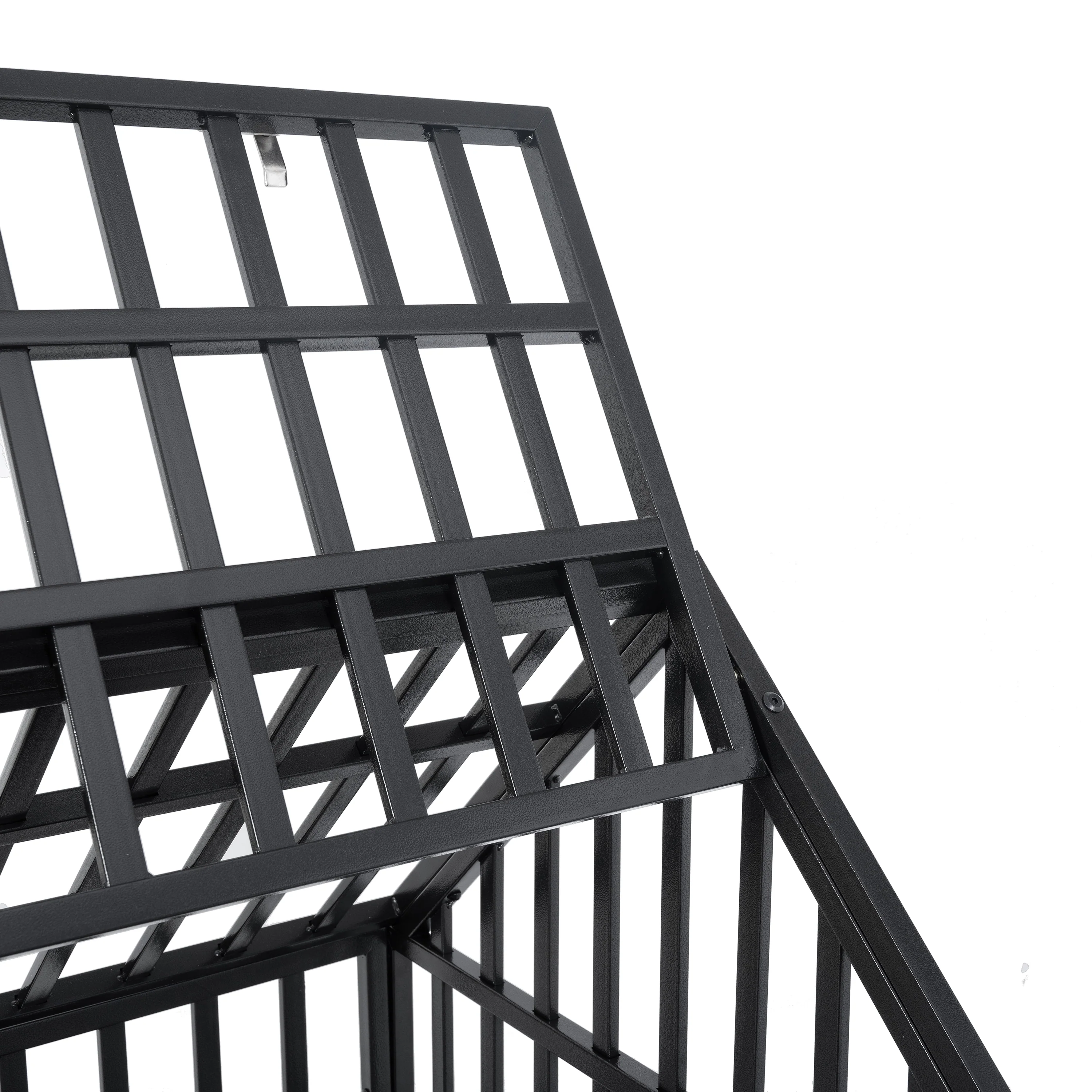 Ironclad Heavy Duty Carbon Steel Dog Crate with Roof Access, Lockable Wheels, and Hammertone Finish - Image 13
