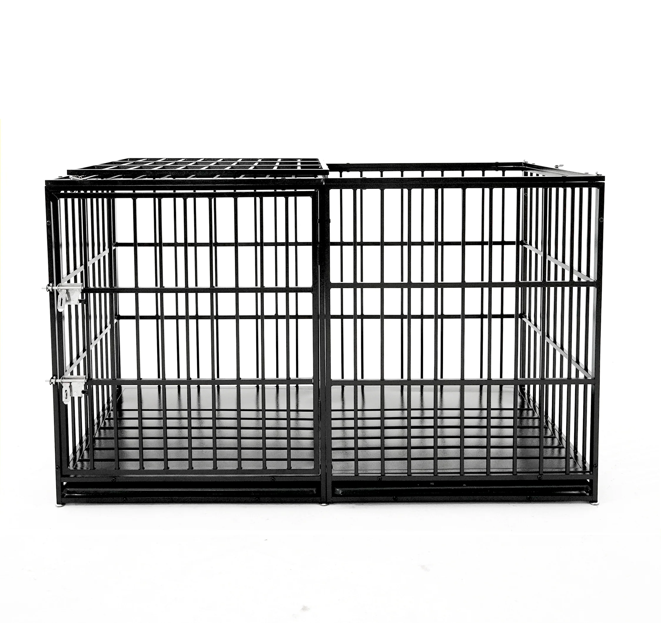 Ironclad Heavy Duty Carbon Steel Dog Crate with Roof Access, Lockable Wheels, and Hammertone Finish - Image 31