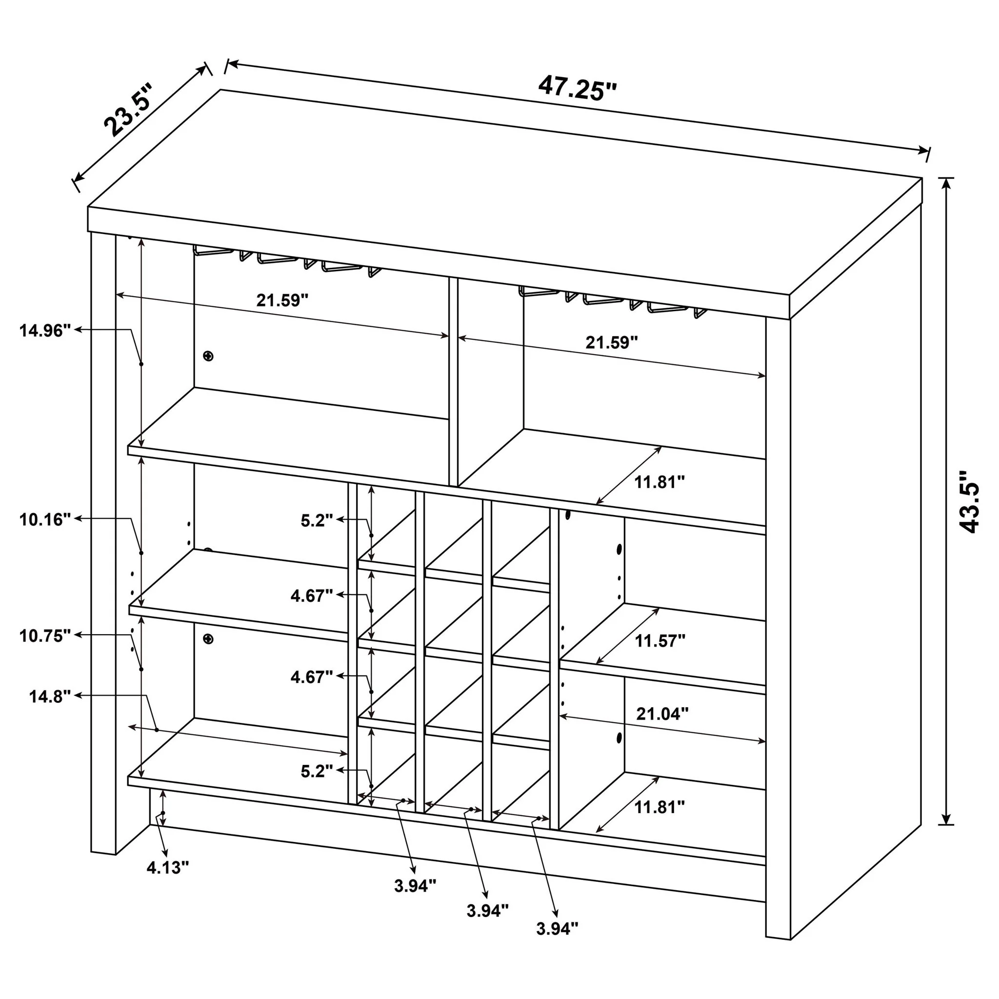 Irving - Freestanding Home Bar With Wine Storage - Image 17
