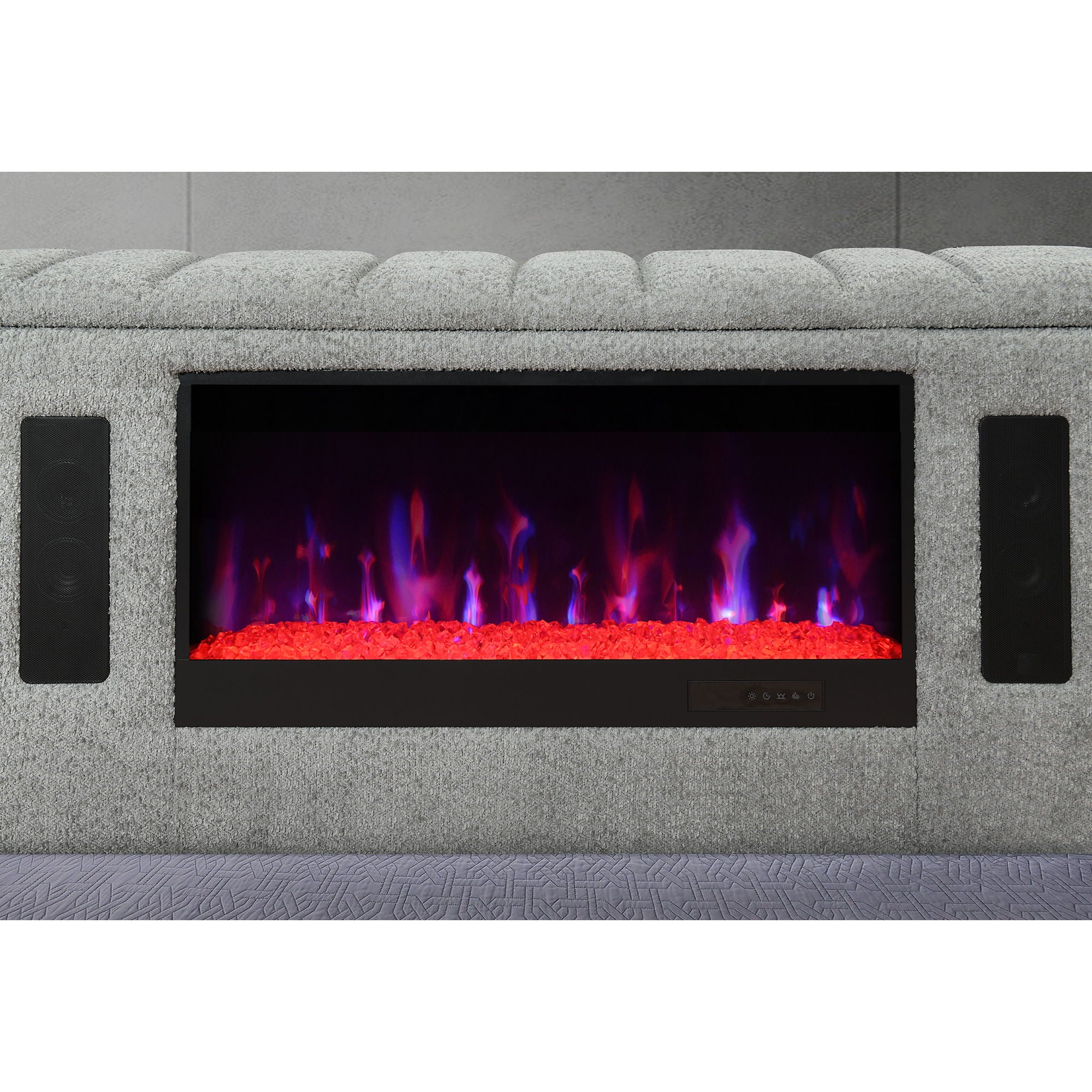 Isaiah - Bed With TV Lift-LED Speakers And Fireplace - Image 4