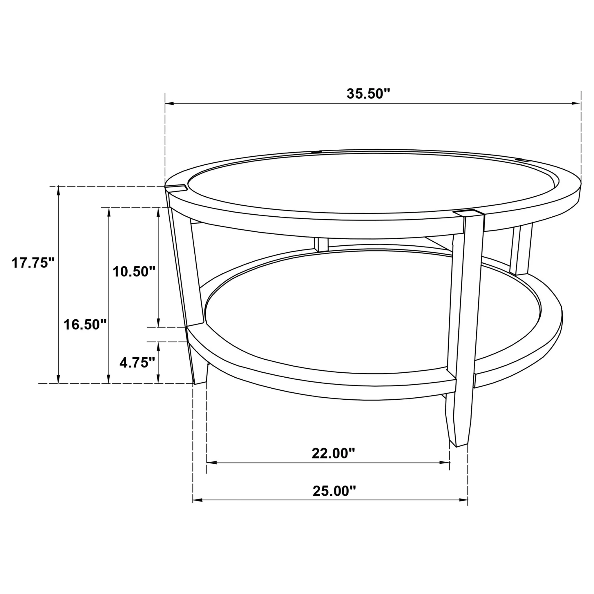 Isbell - Round Table With Storage Shelf - Image 12
