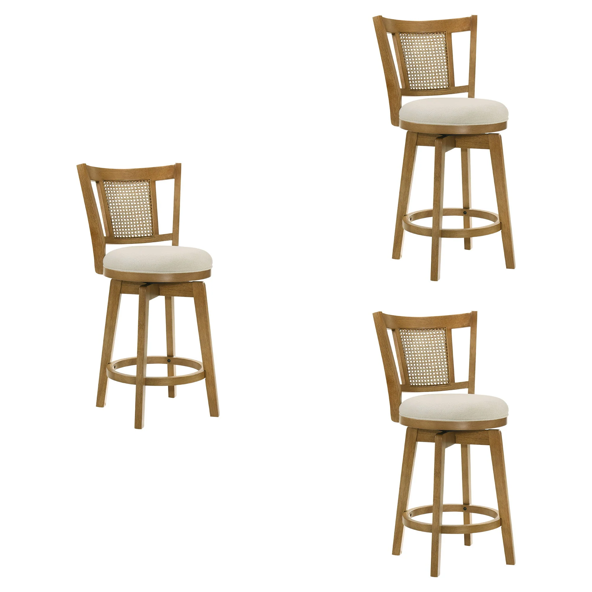 Isla - 30" Amber Glow Bar Height Rubberwood Swivel Barstool - Image 2