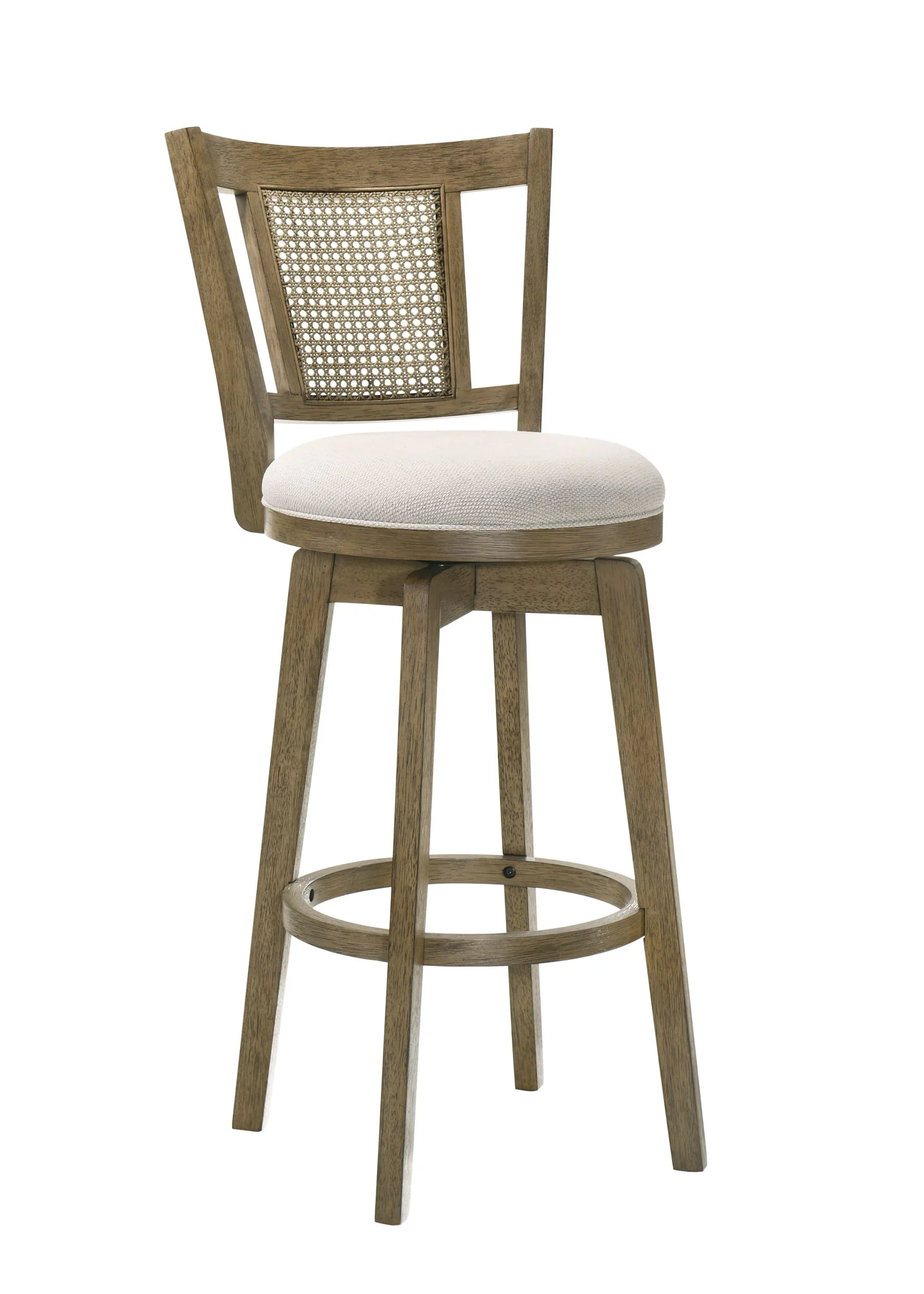 Isla - 30" Putty Brown Bar Height Rubberwood Swivel Barstool - Image 8