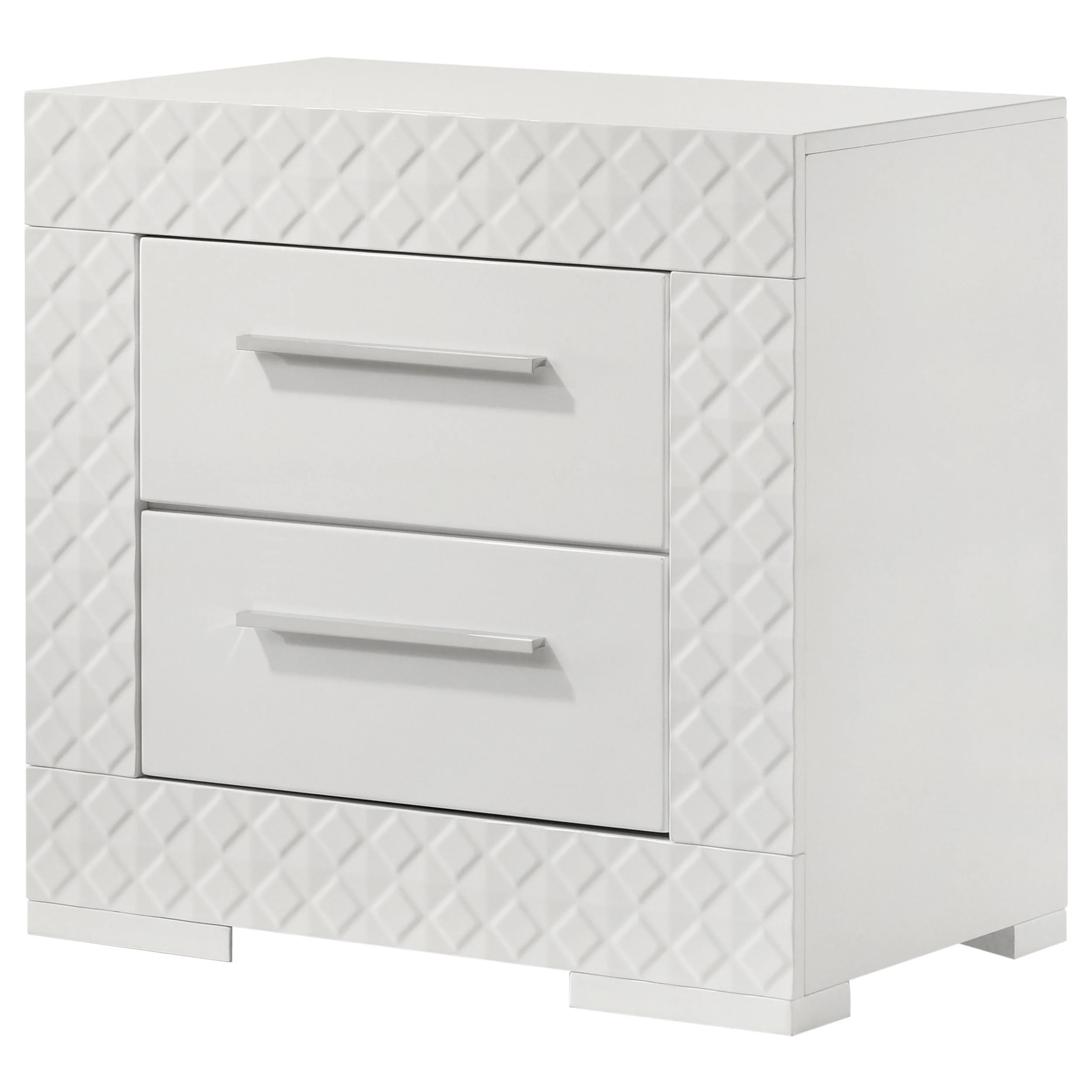 Ives 2-Drawer Nightstand, White High Gloss - Image 5