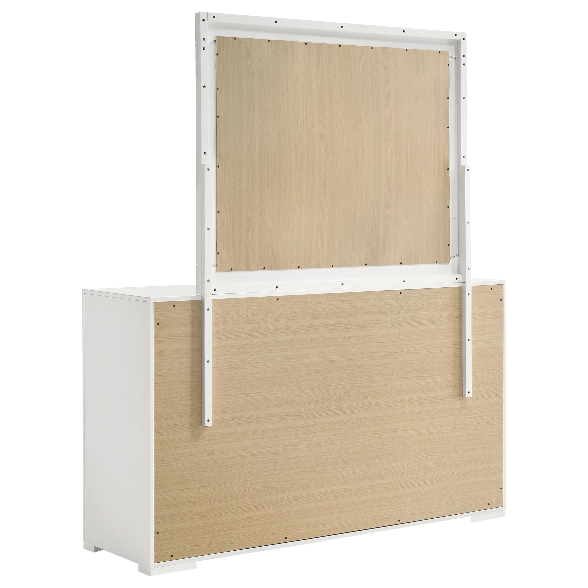 Ives 6-Drawer Dresser and Mirror - White High Gloss - Image 10