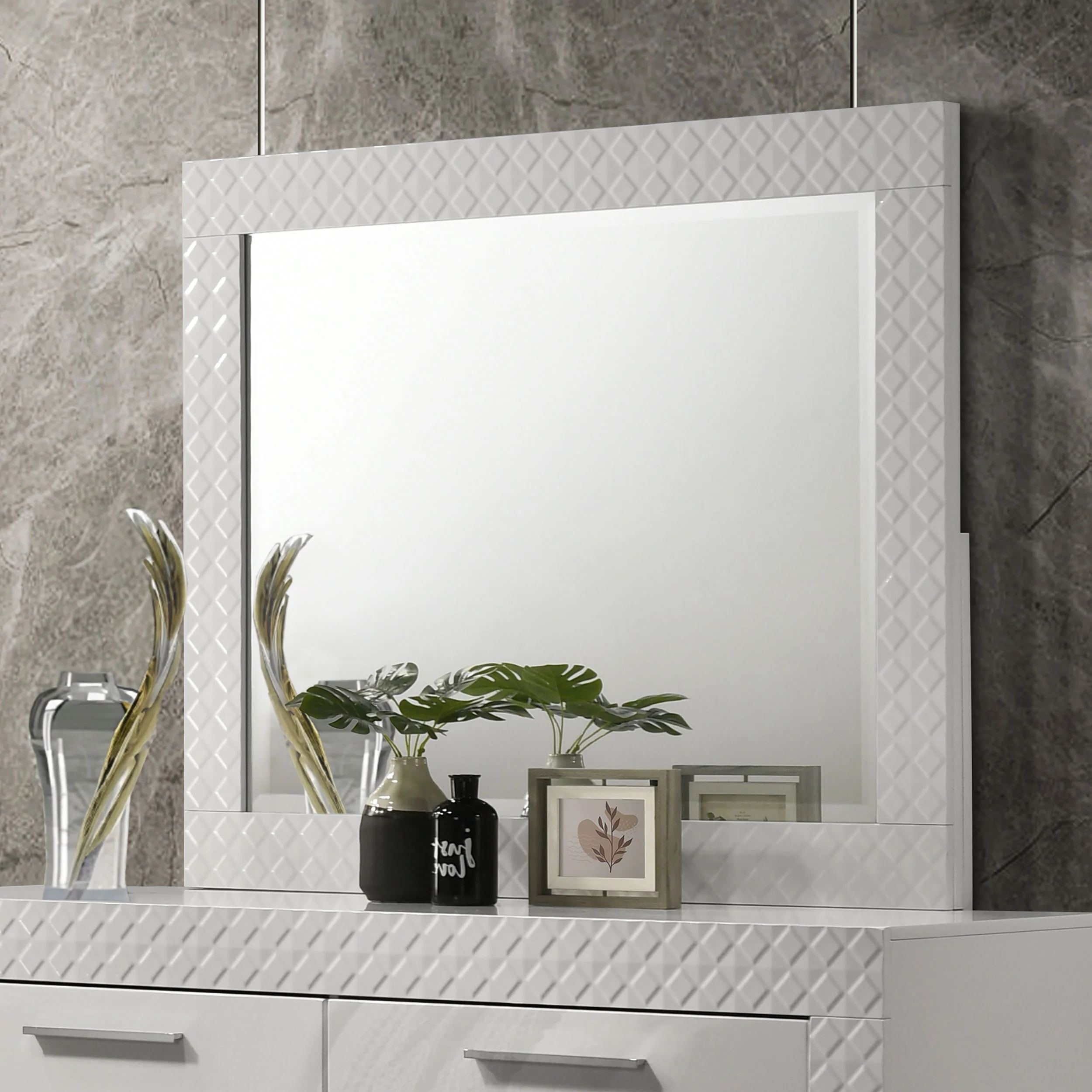 Ives Dresser Mirror White High Gloss - Image 4