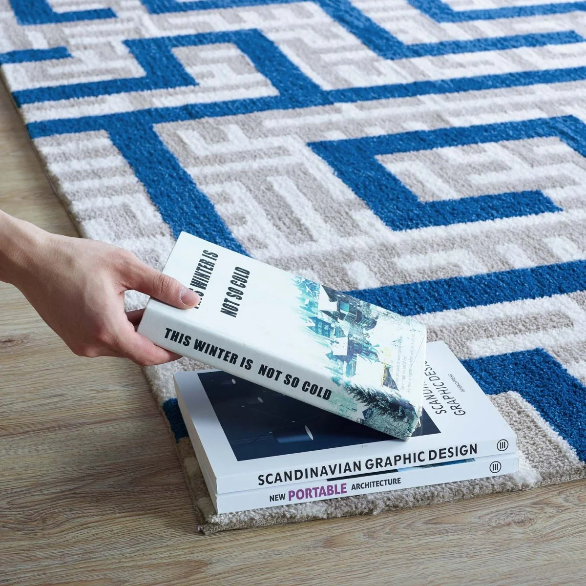 Ivory Light Gray Geometric Maze Area Rug - Modern Contemporary Indoor Accent Rug - Image 22