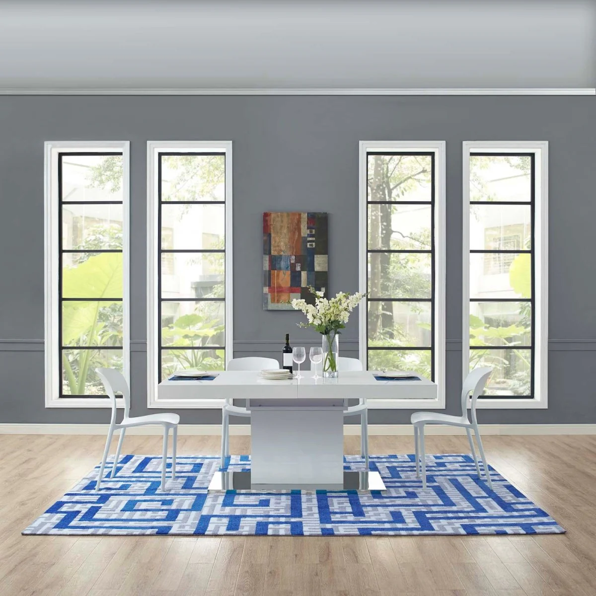 Ivory Light Gray Geometric Maze Area Rug - Modern Contemporary Indoor Accent Rug - Image 26
