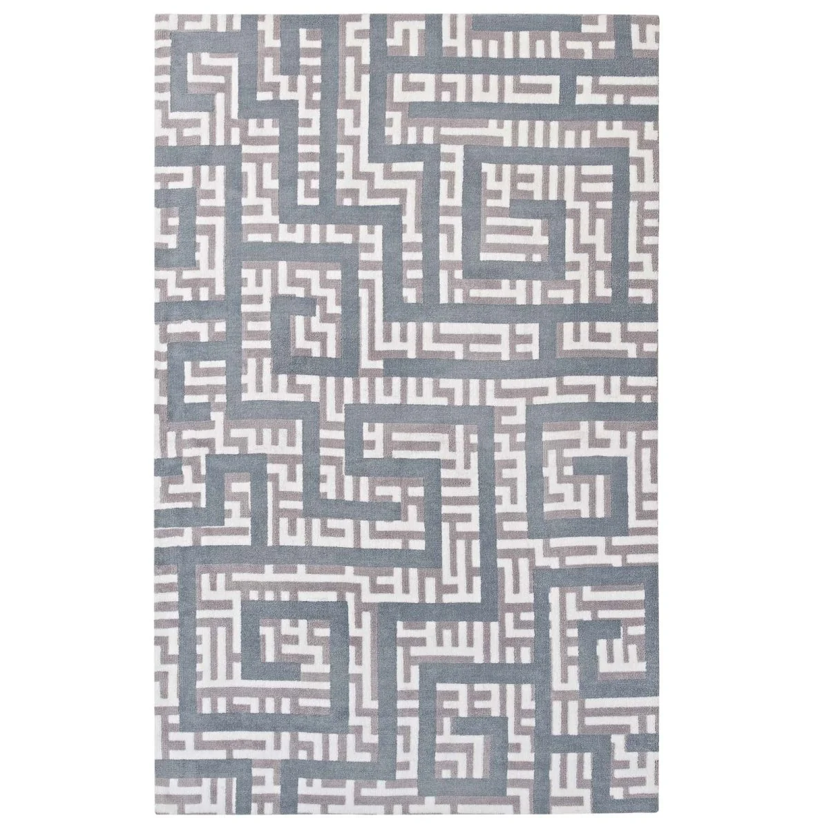 Ivory Light Gray Geometric Maze Area Rug - Modern Contemporary Indoor Accent Rug - Image 27