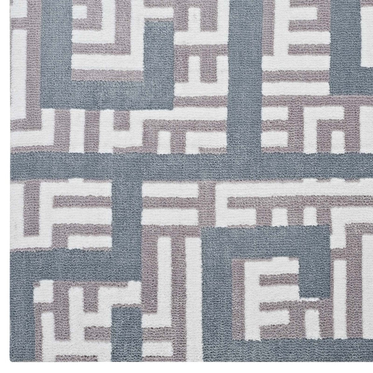 Ivory Light Gray Geometric Maze Area Rug - Modern Contemporary Indoor Accent Rug - Image 36