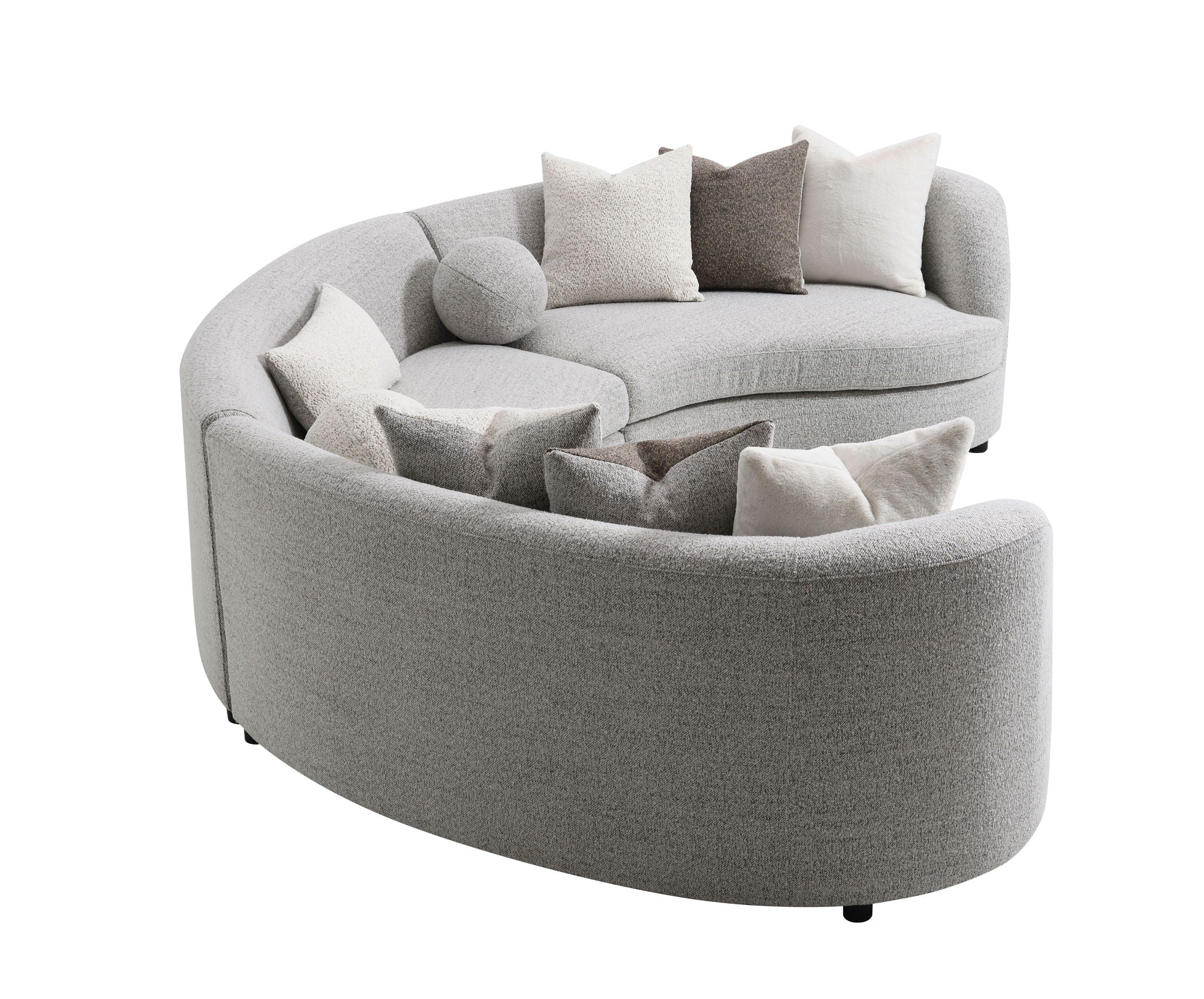 Ivria - Boucle Sectional Sofa With 9 Pillows - Gray - Image 7