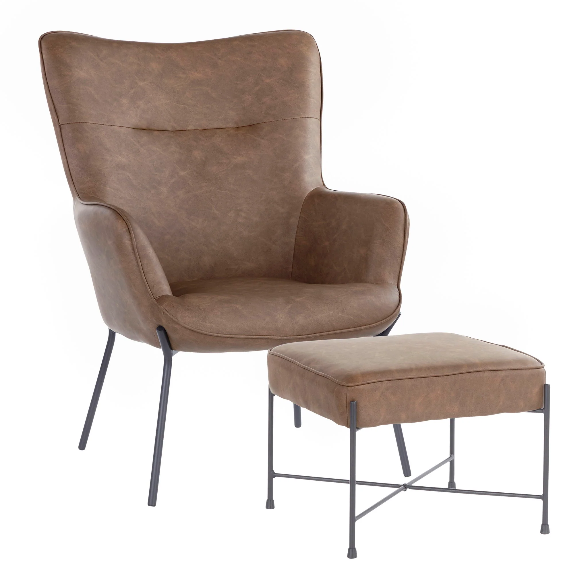 Izzy - Industrial Lounge Chair & Ottoman Set - Image 2